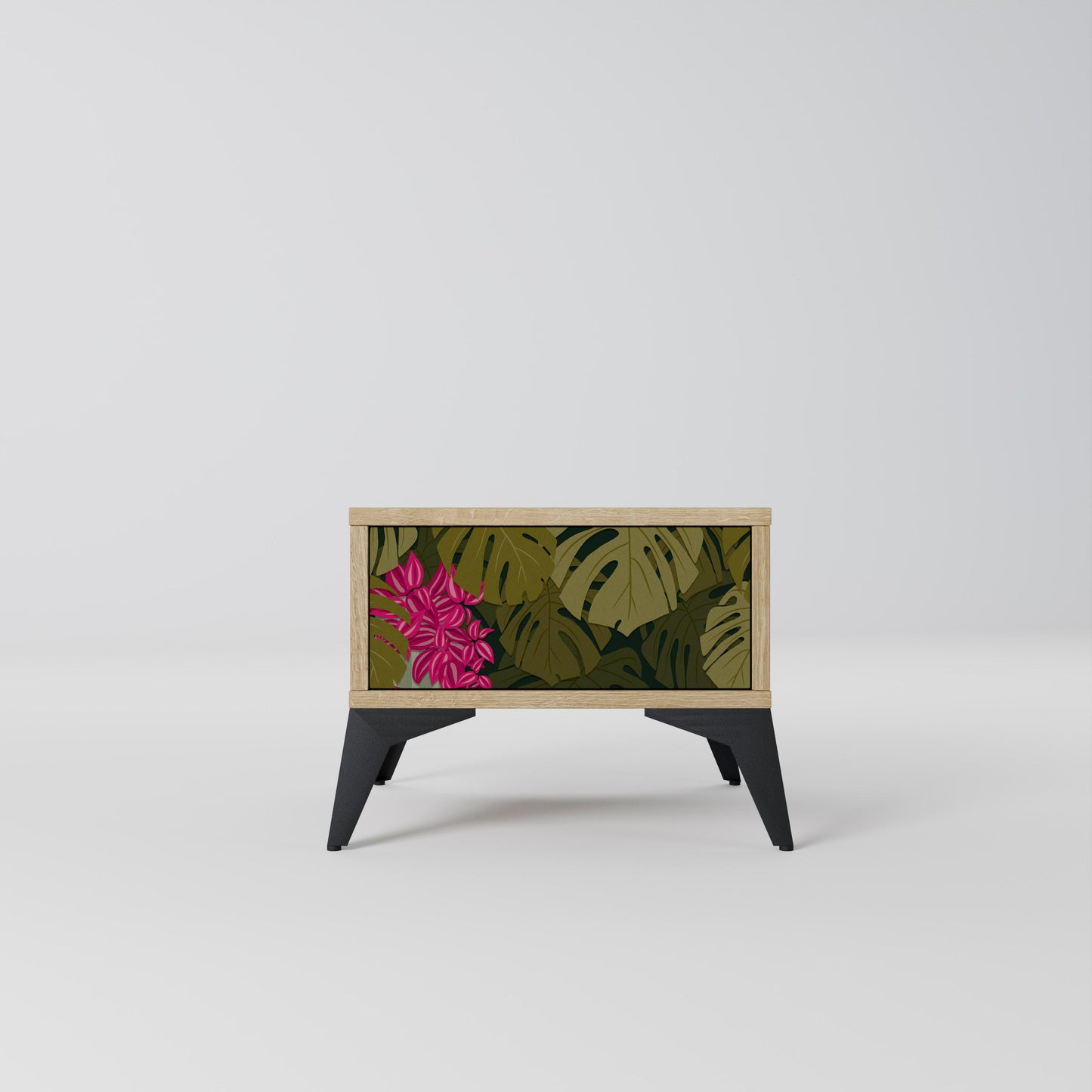 Comodino TROPICAL BEAUTY in effetto rovere