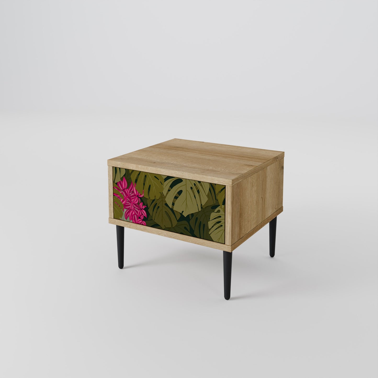 Comodino TROPICAL BEAUTY in effetto rovere