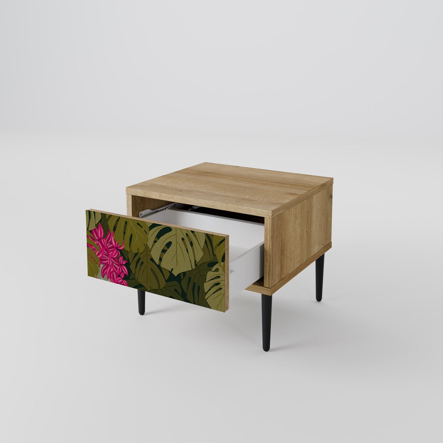Comodino TROPICAL BEAUTY in effetto rovere