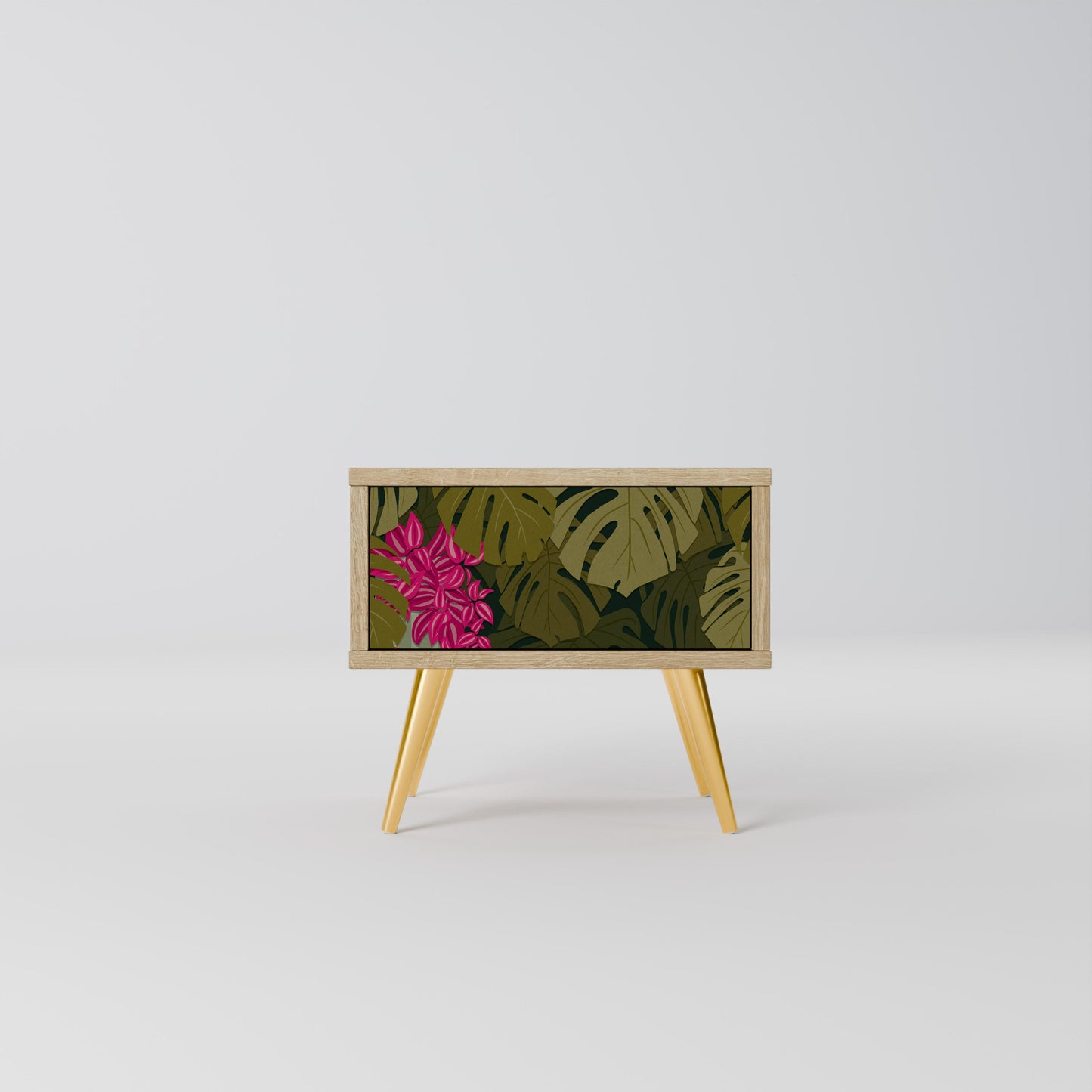 Comodino TROPICAL BEAUTY in effetto rovere