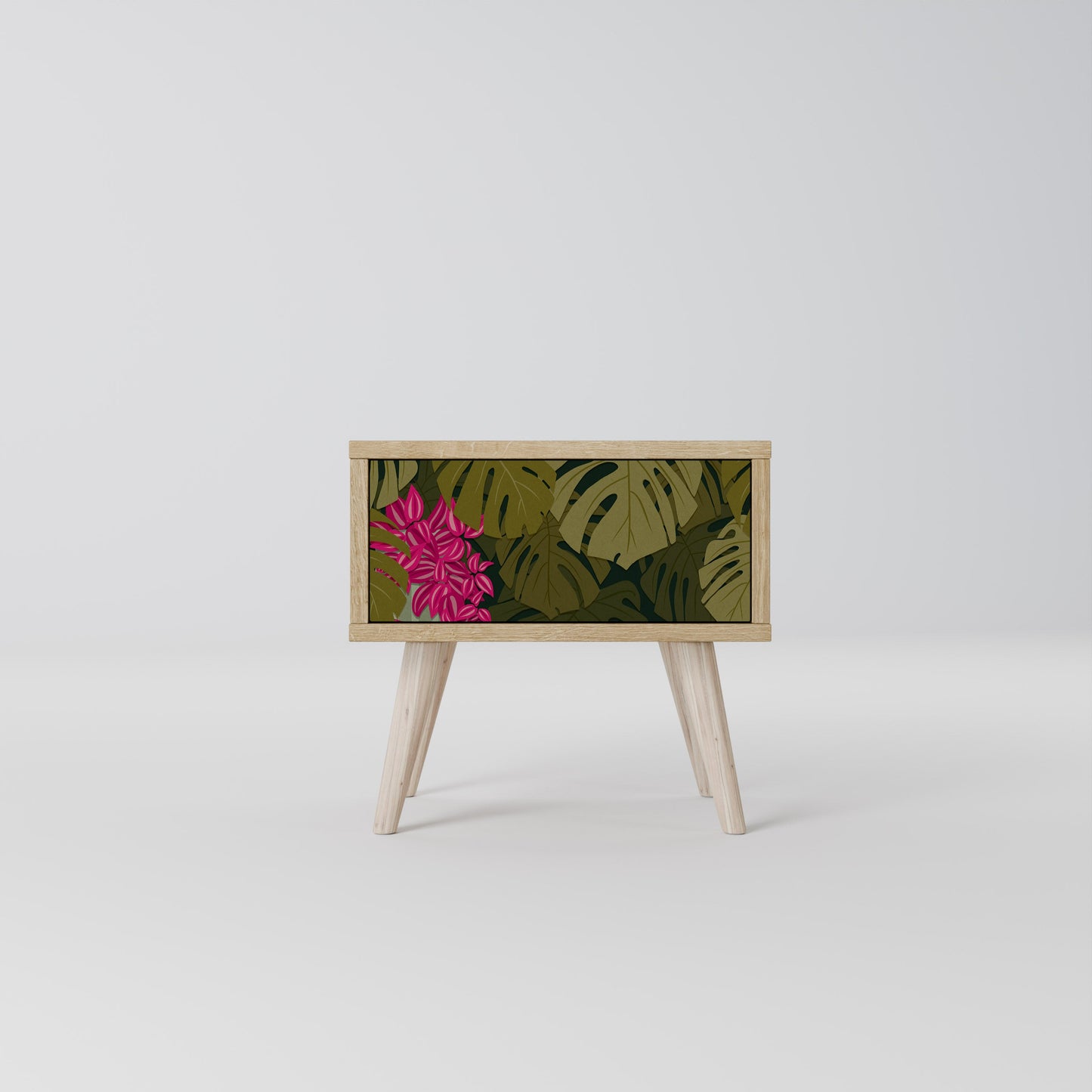 Comodino TROPICAL BEAUTY in effetto rovere