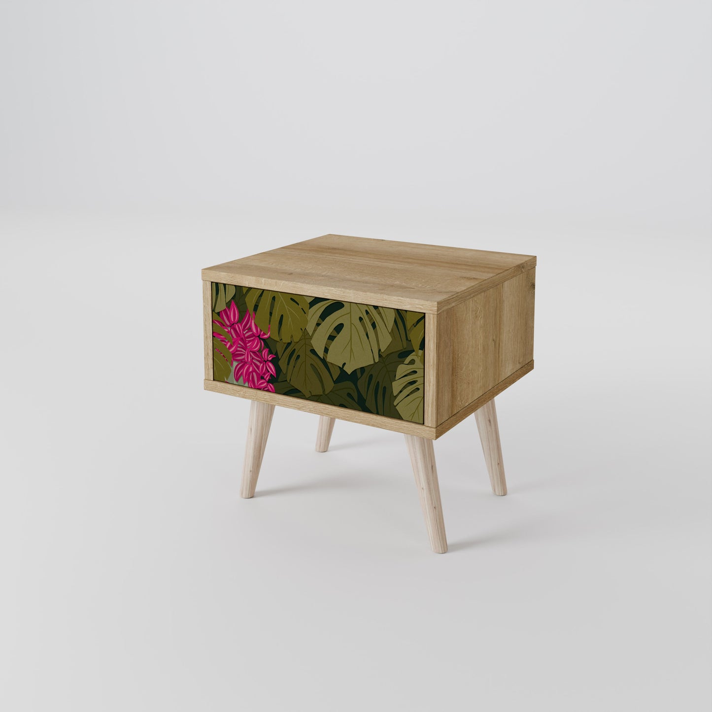 Comodino TROPICAL BEAUTY in effetto rovere