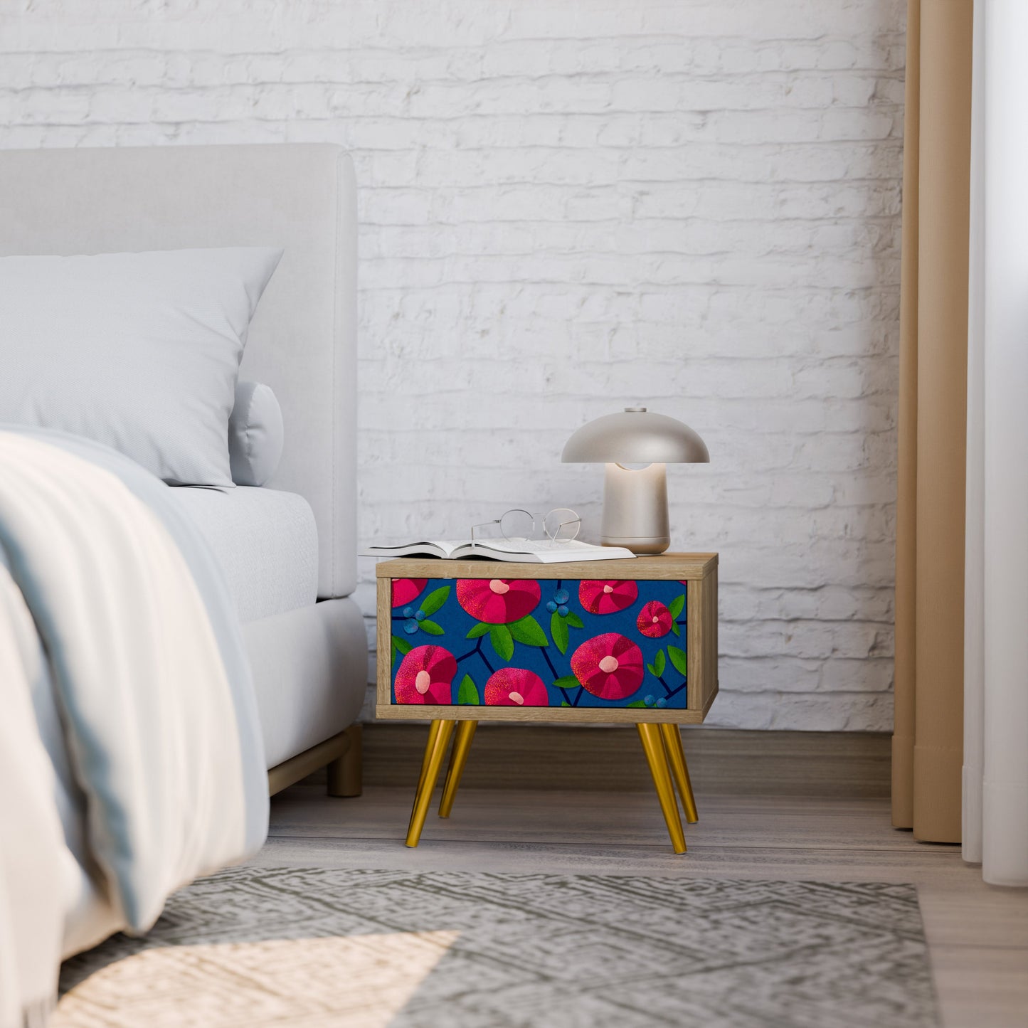 PENSIERI DI PRIMAVERA Comodino in effetto rovere