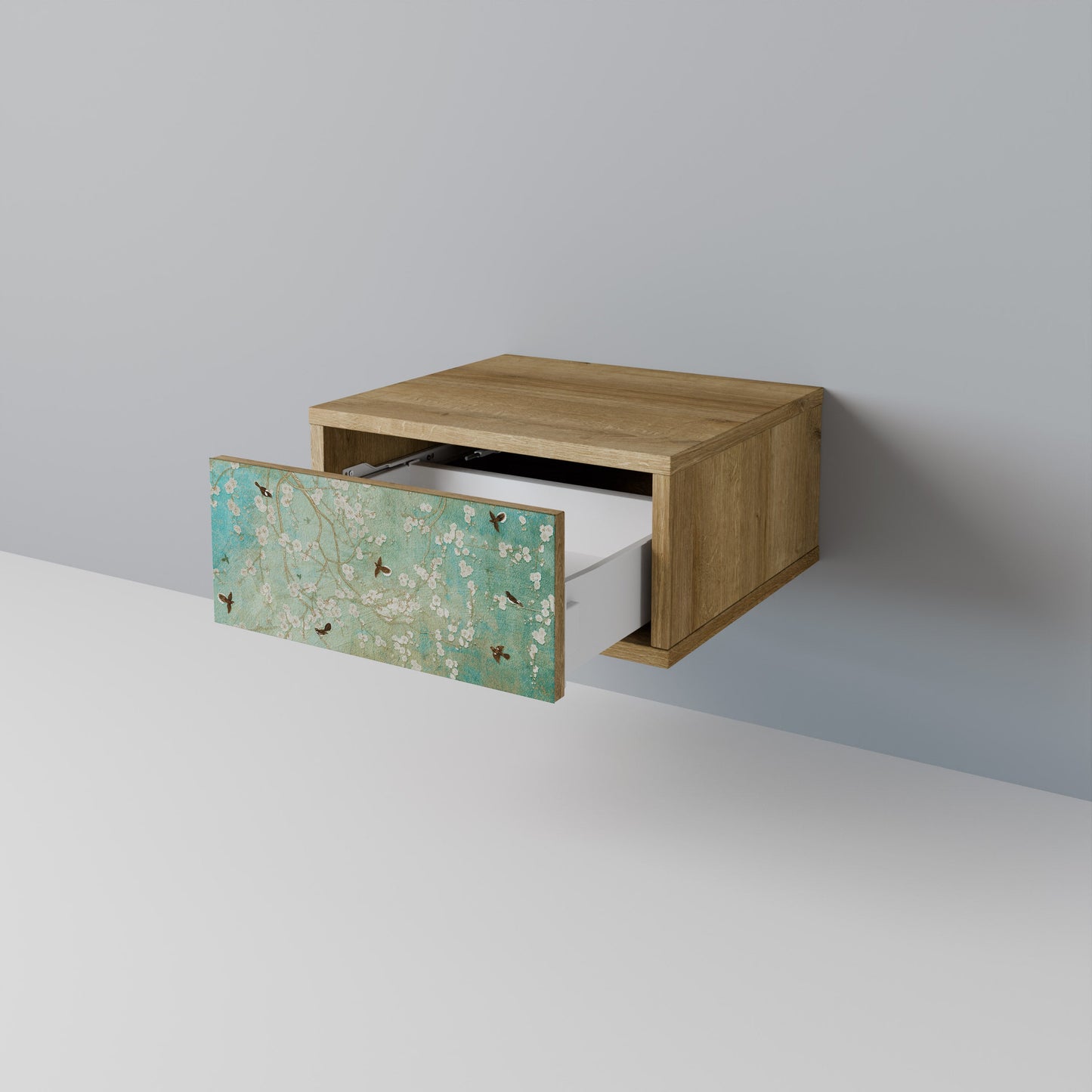 Comodino BLOOMING CHARM in effetto rovere