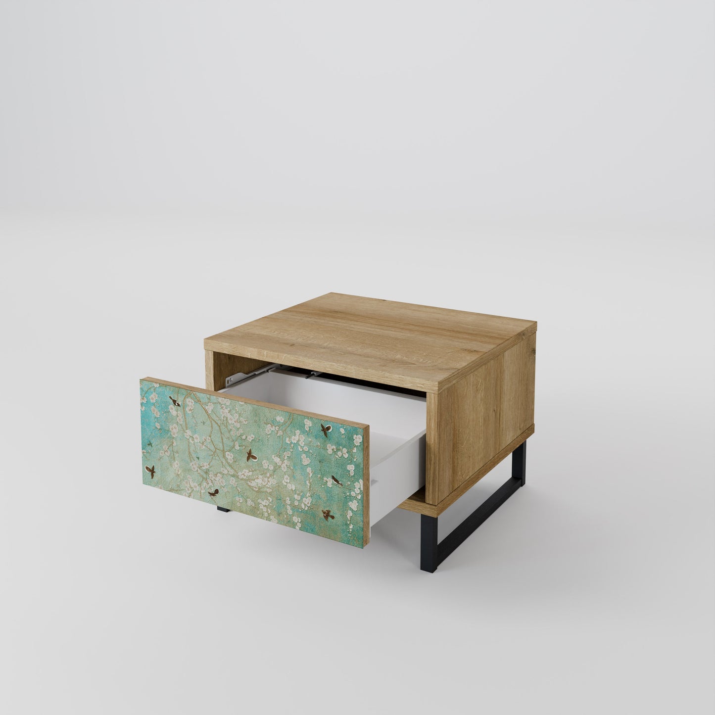 Comodino BLOOMING CHARM in effetto rovere