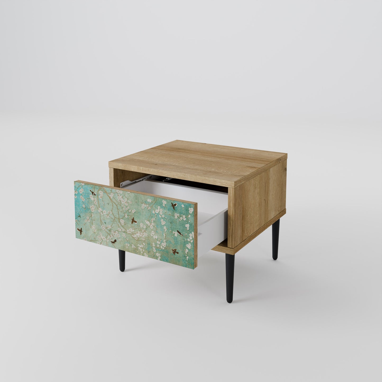 Comodino BLOOMING CHARM in effetto rovere