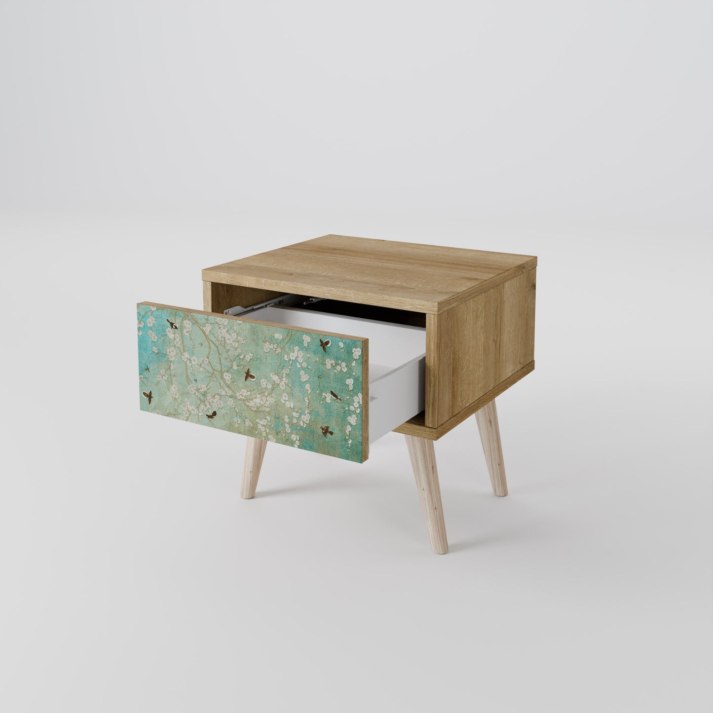 Comodino BLOOMING CHARM in effetto rovere