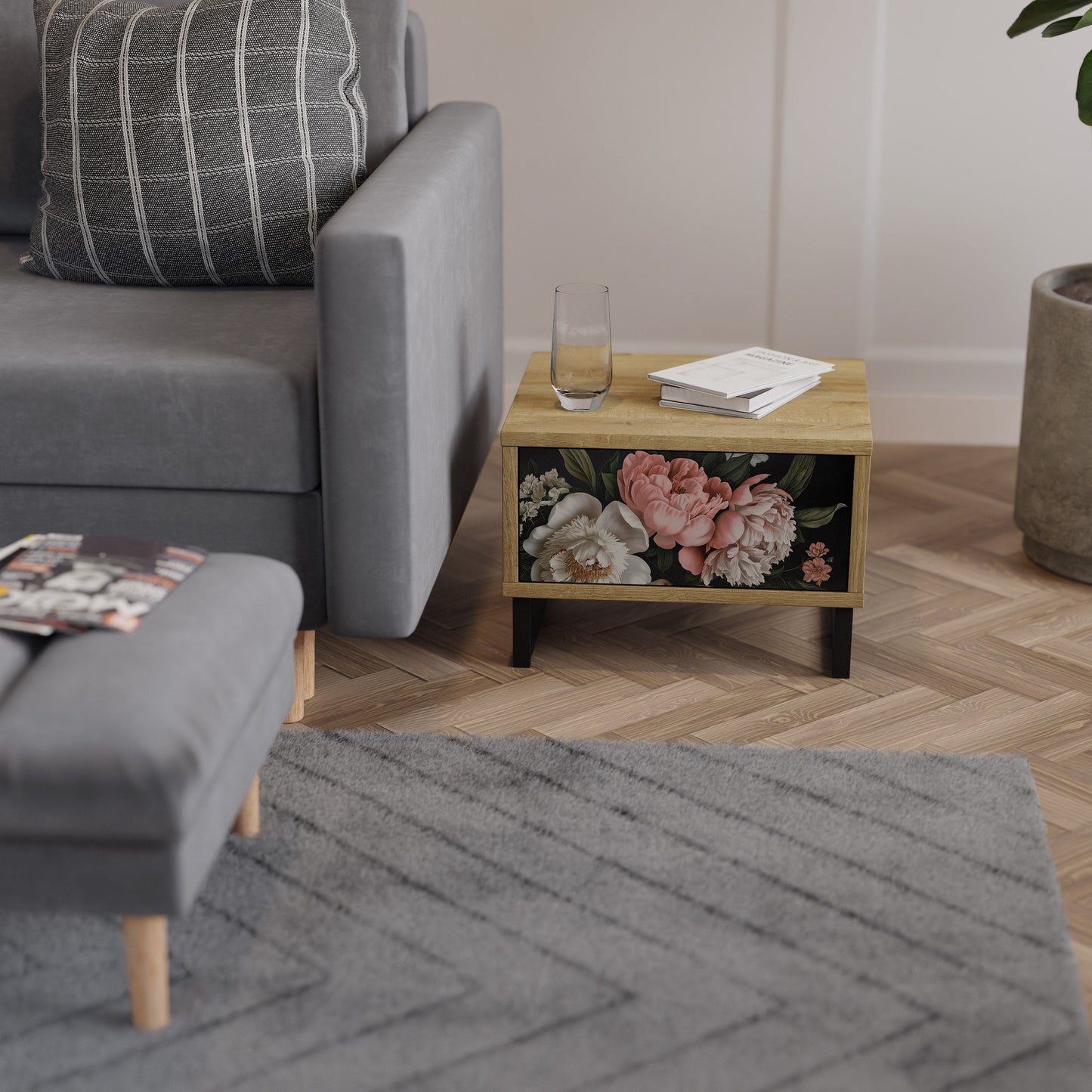 Comodino LUSH ELEGANCE in effetto rovere