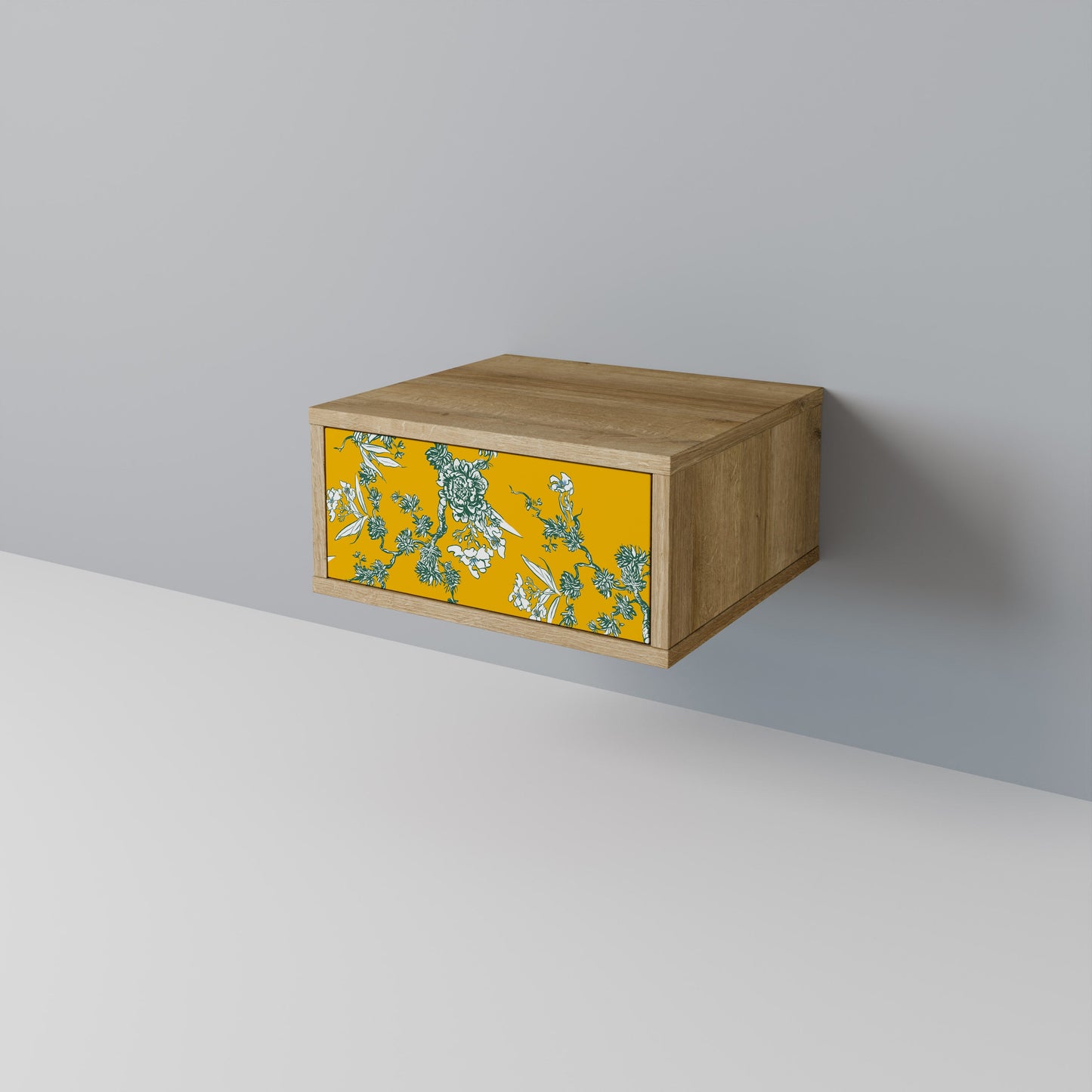 Comodino YELLOW CHINOISERIE in effetto rovere