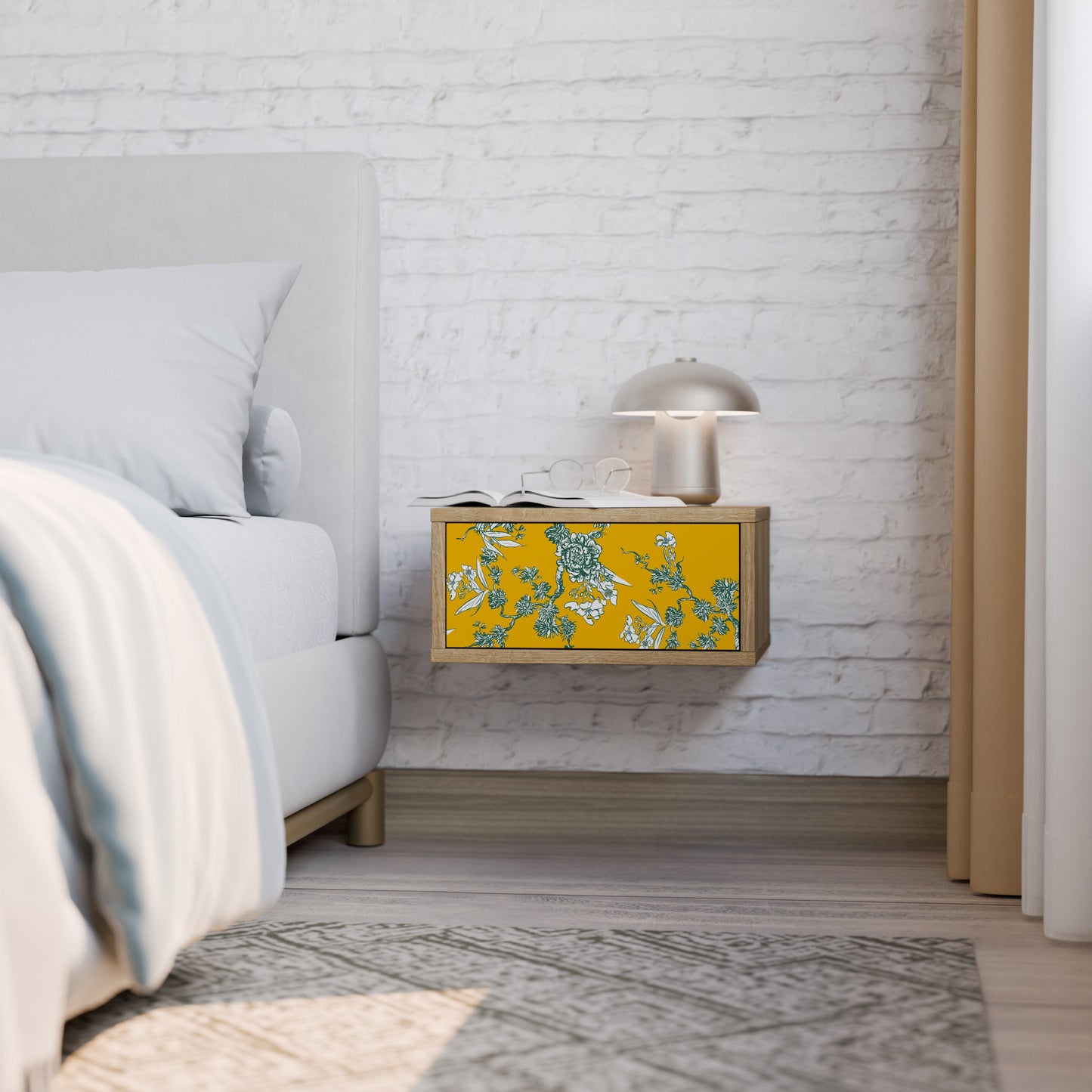 Comodino YELLOW CHINOISERIE in effetto rovere