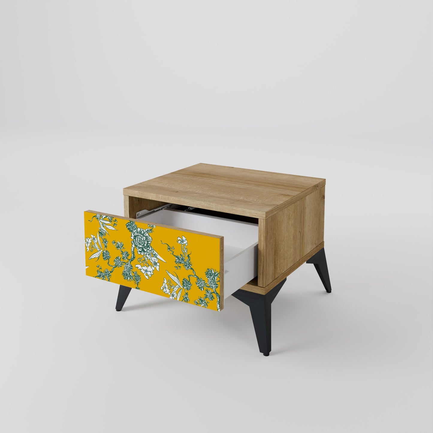 Comodino YELLOW CHINOISERIE in effetto rovere