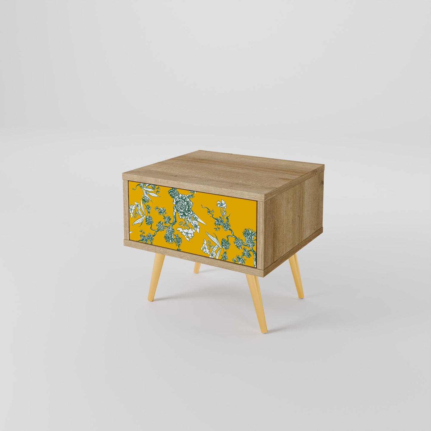 Comodino YELLOW CHINOISERIE in effetto rovere