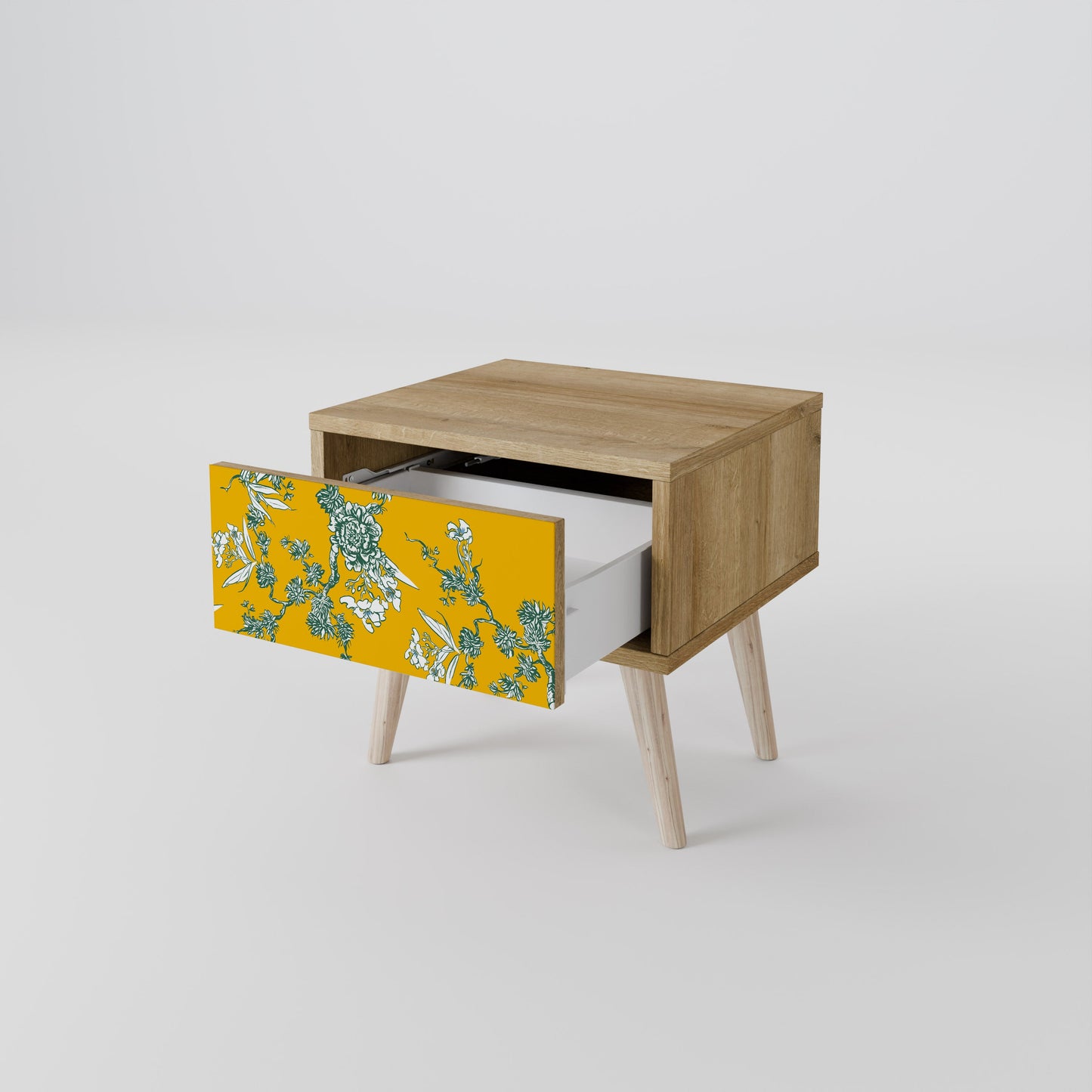 Comodino YELLOW CHINOISERIE in effetto rovere