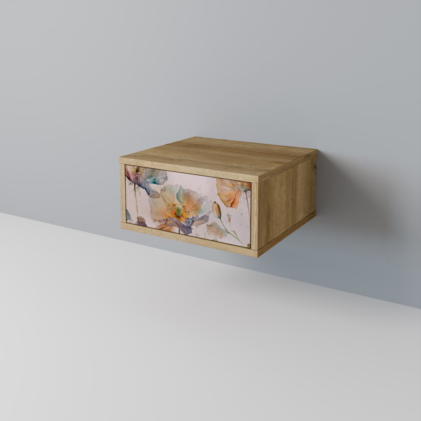 Comodino SOFTEN POPPY effetto rovere