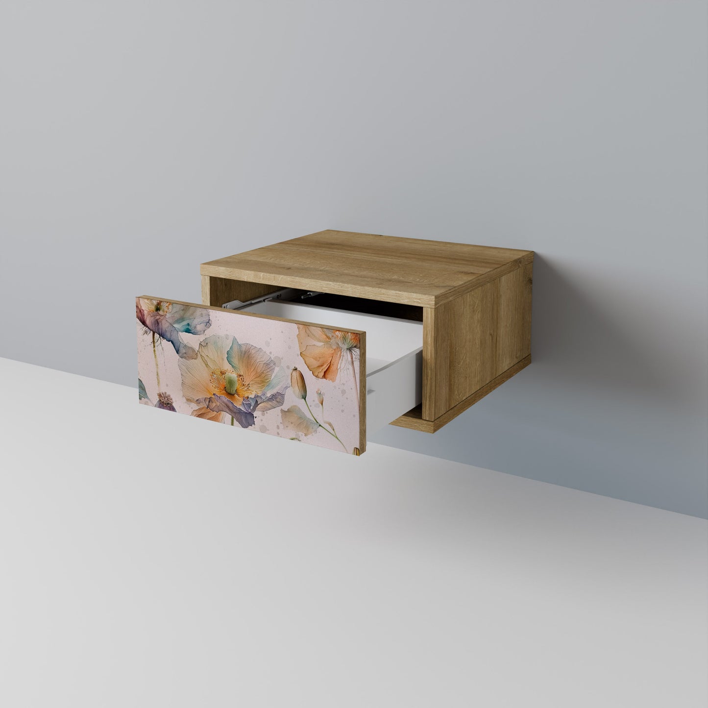 Comodino SOFTEN POPPY effetto rovere