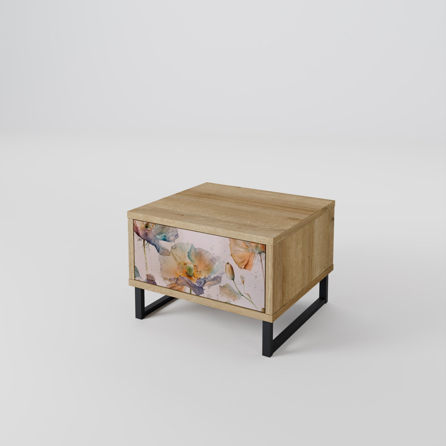 Comodino SOFTEN POPPY effetto rovere