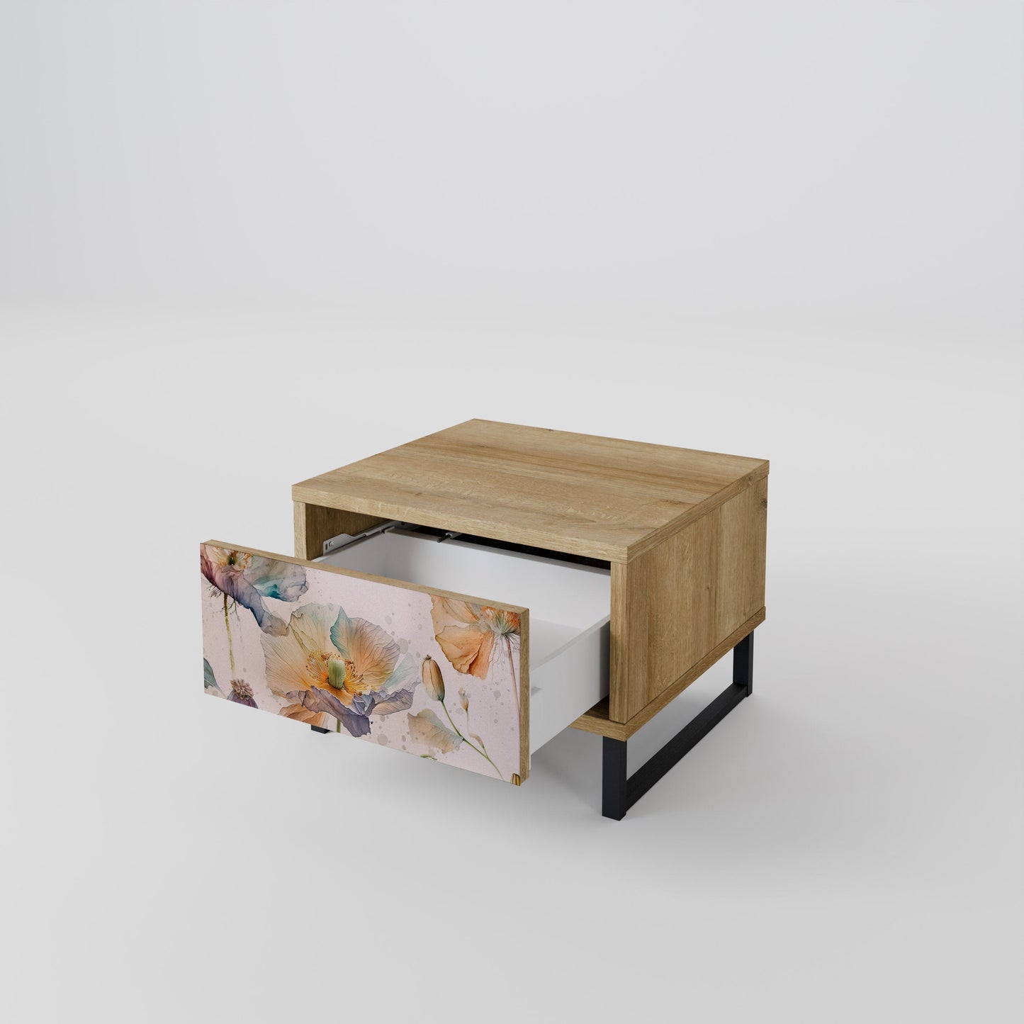 Comodino SOFTEN POPPY effetto rovere
