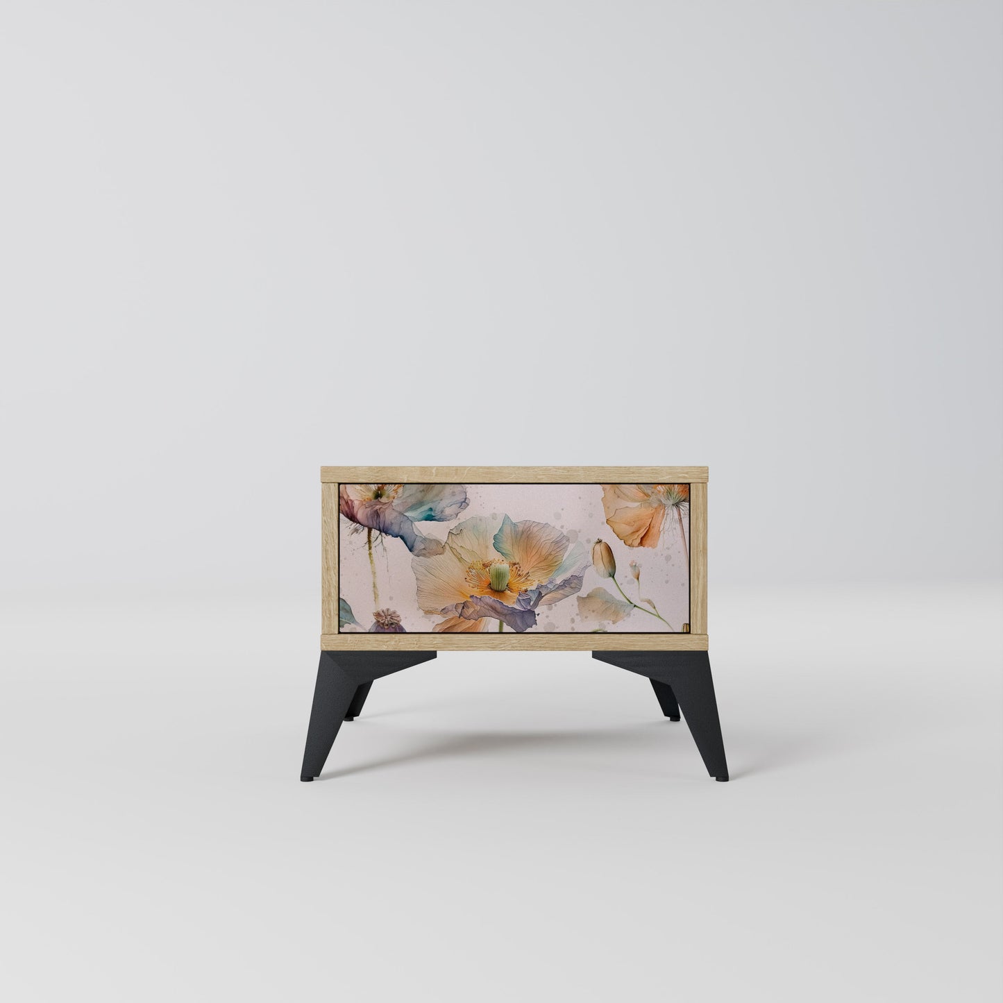 Comodino SOFTEN POPPY effetto rovere