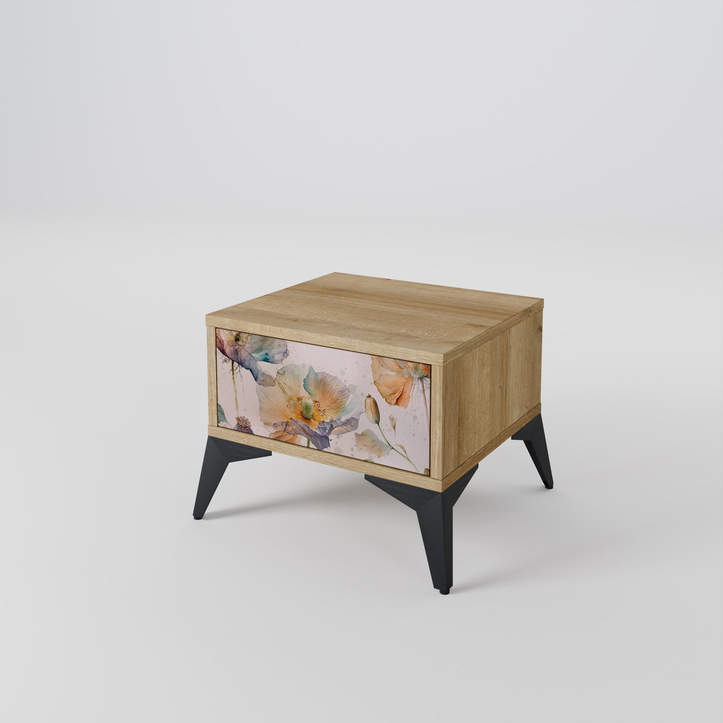 Comodino SOFTEN POPPY effetto rovere