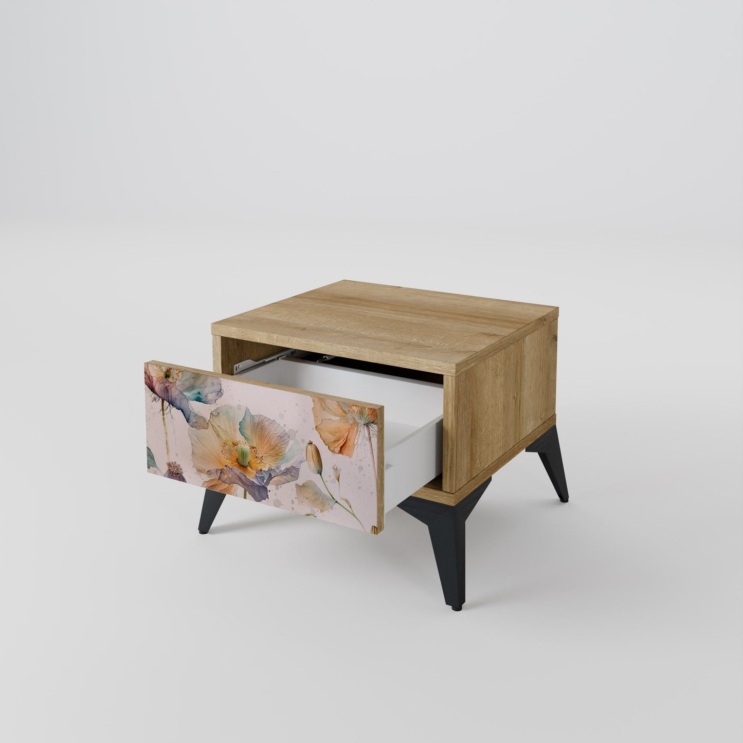 Comodino SOFTEN POPPY effetto rovere