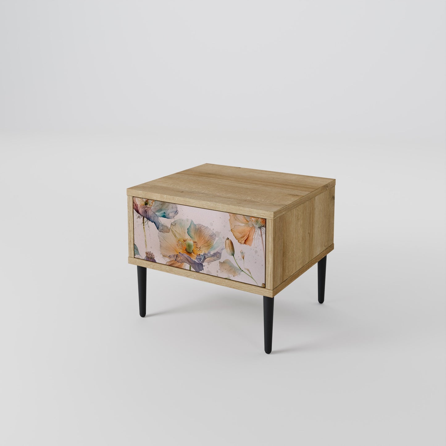Comodino SOFTEN POPPY effetto rovere