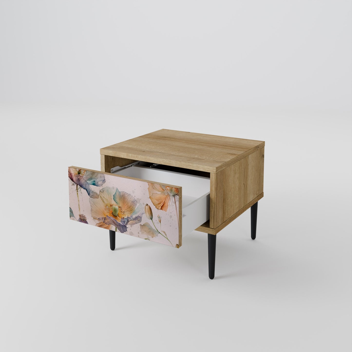 Comodino SOFTEN POPPY effetto rovere