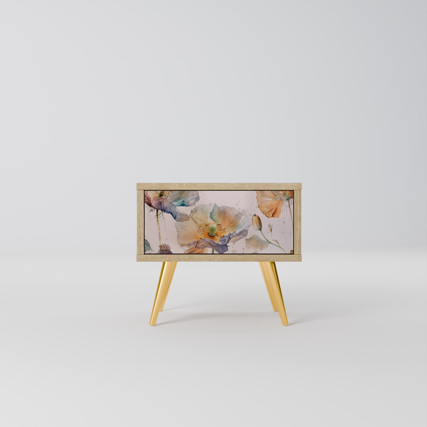 Comodino SOFTEN POPPY effetto rovere