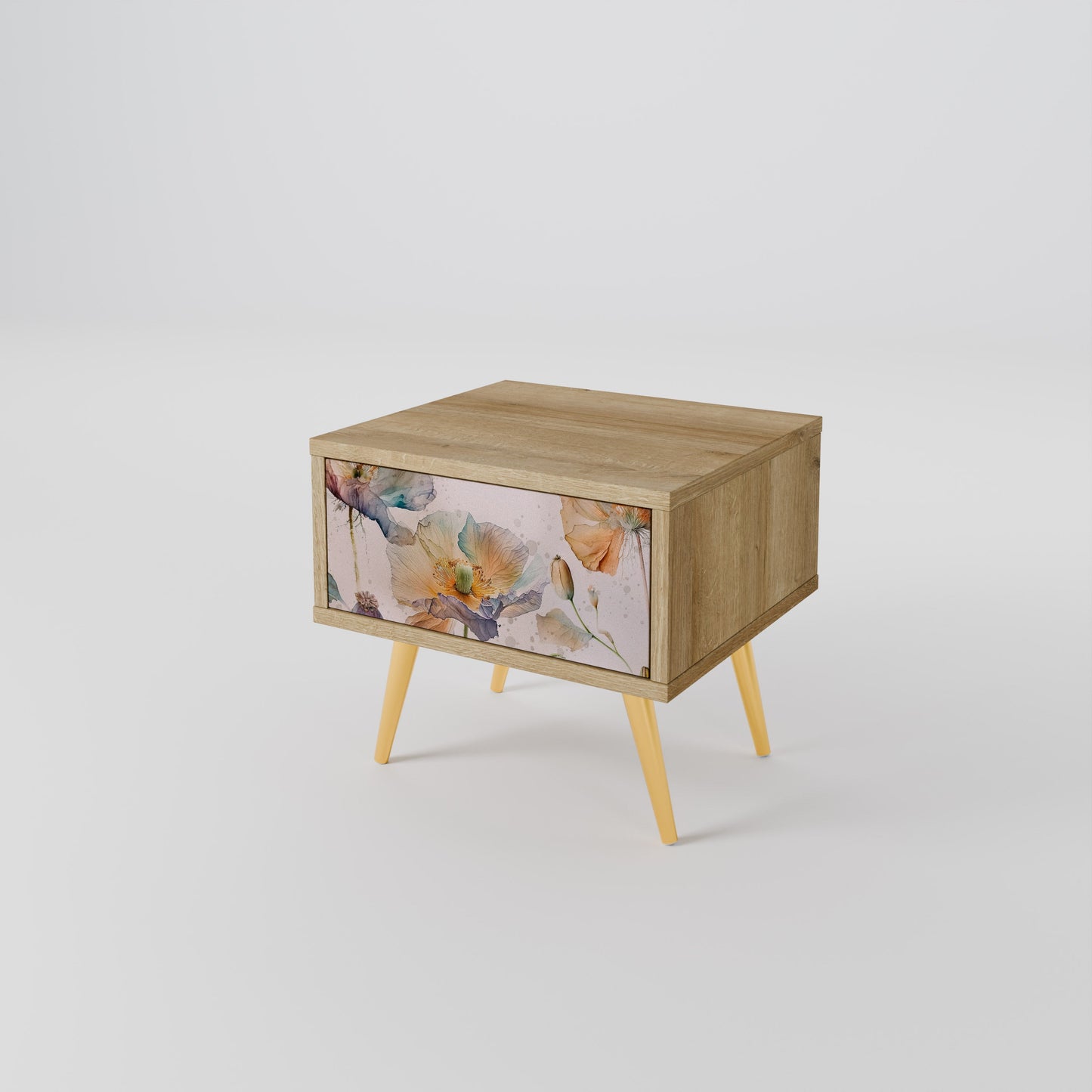 Comodino SOFTEN POPPY effetto rovere