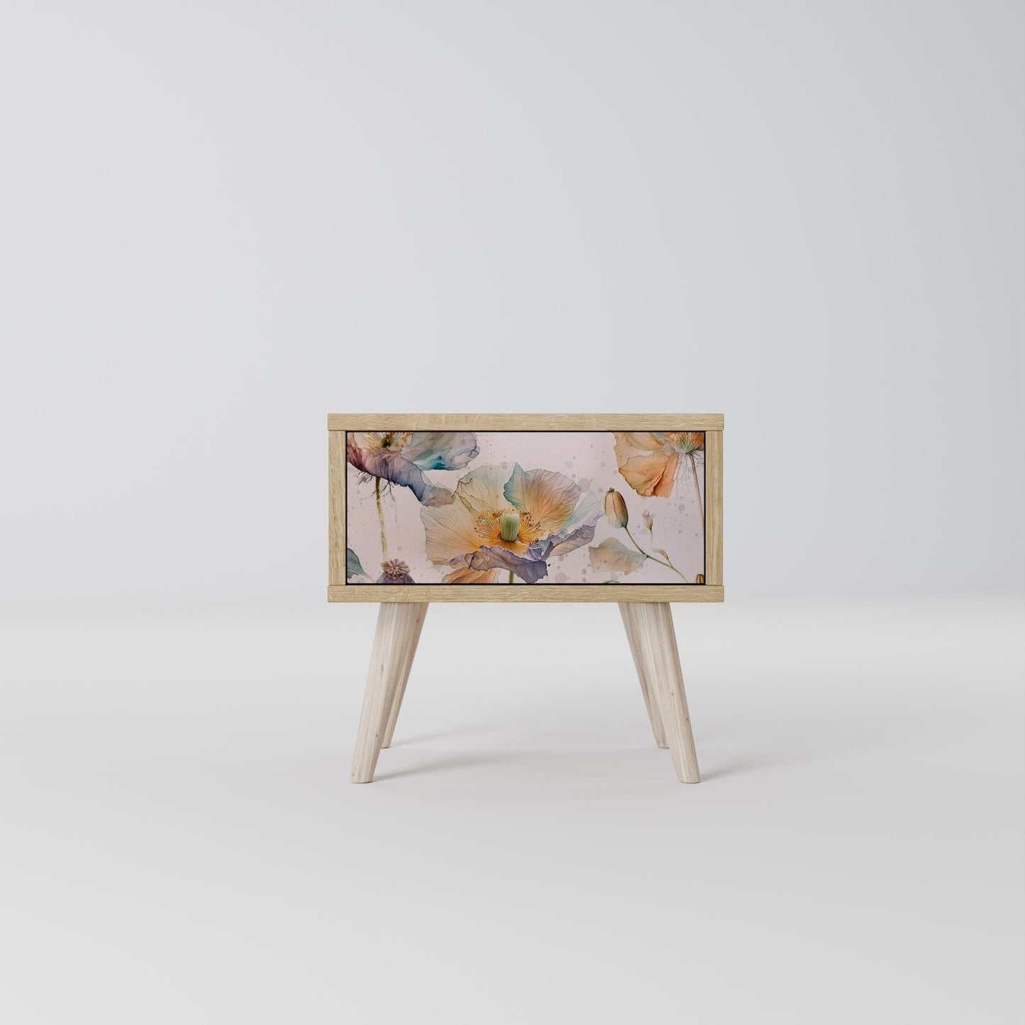 Comodino SOFTEN POPPY effetto rovere
