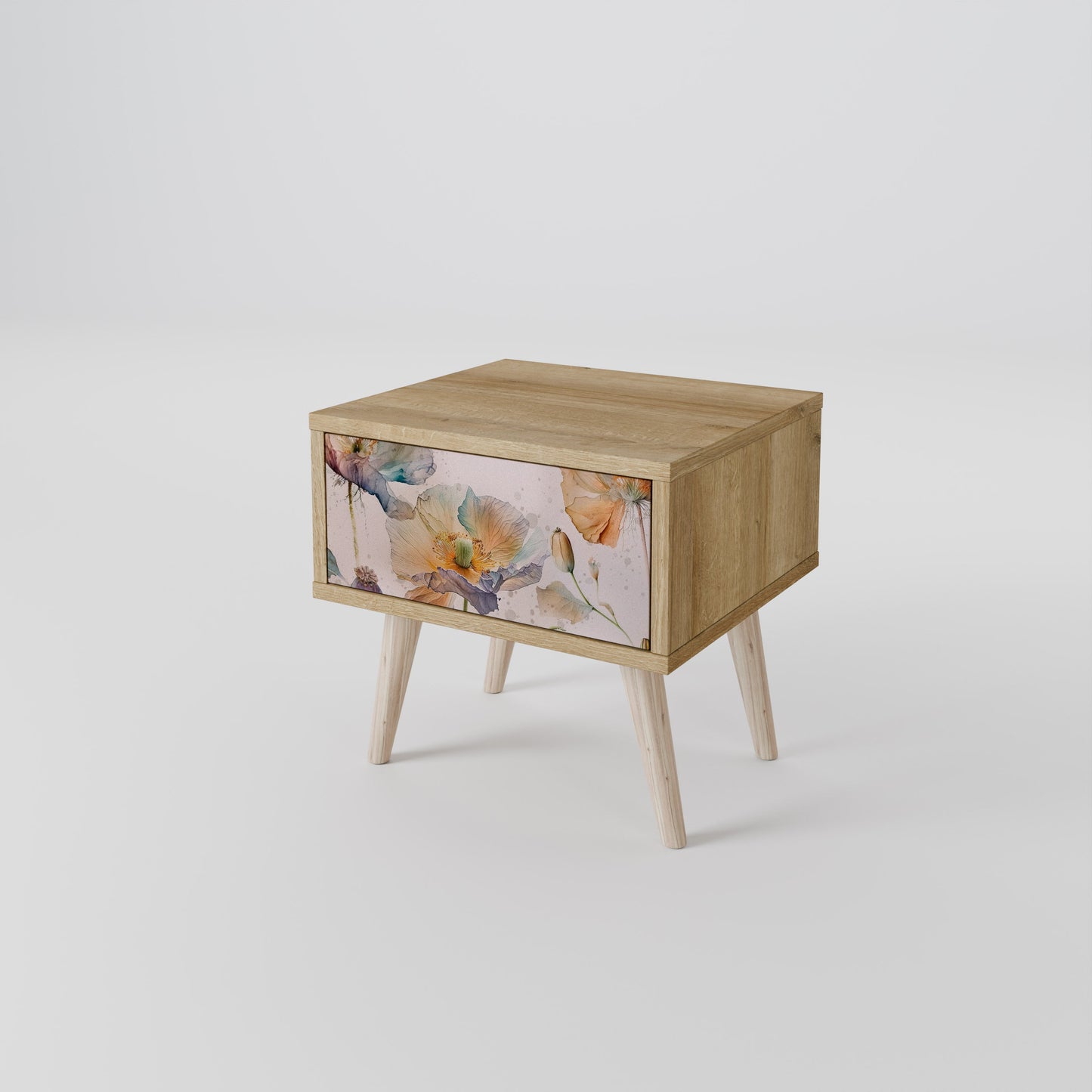 Comodino SOFTEN POPPY effetto rovere