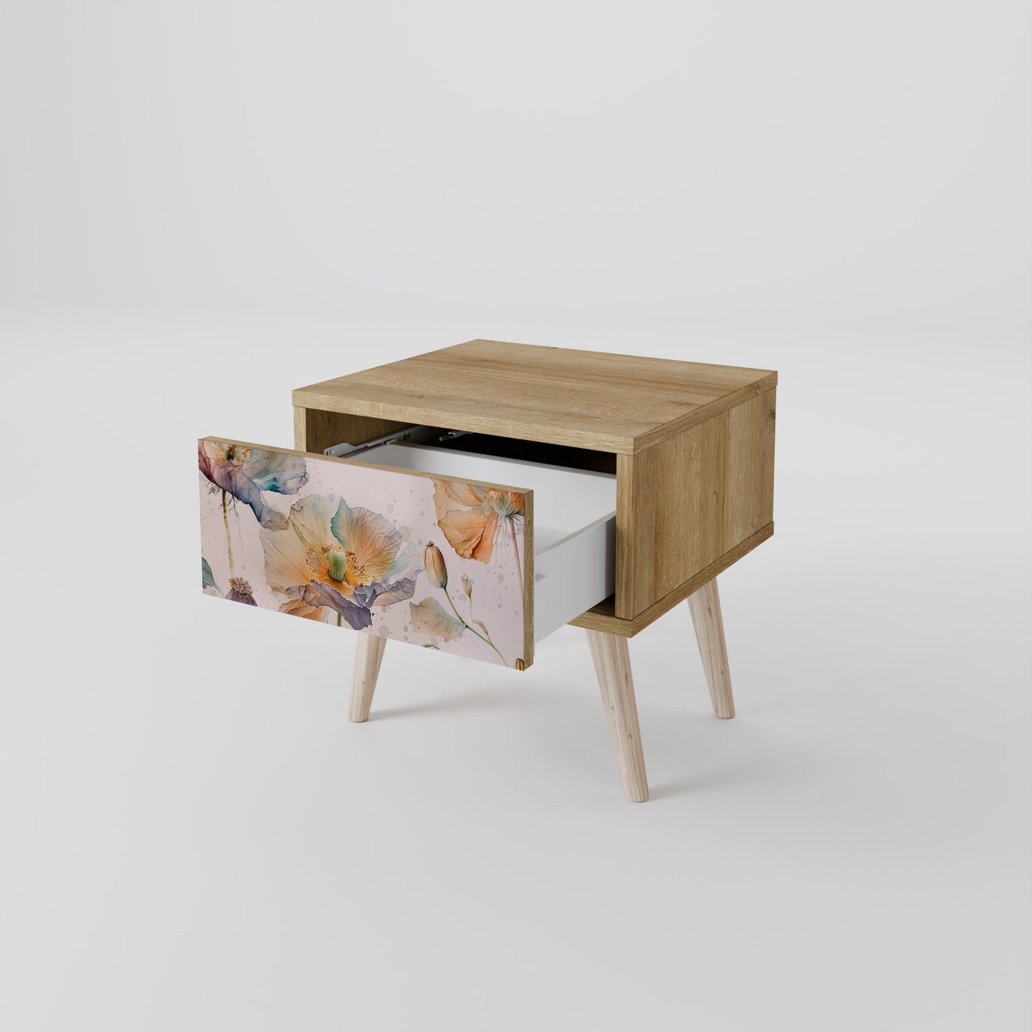 Comodino SOFTEN POPPY effetto rovere
