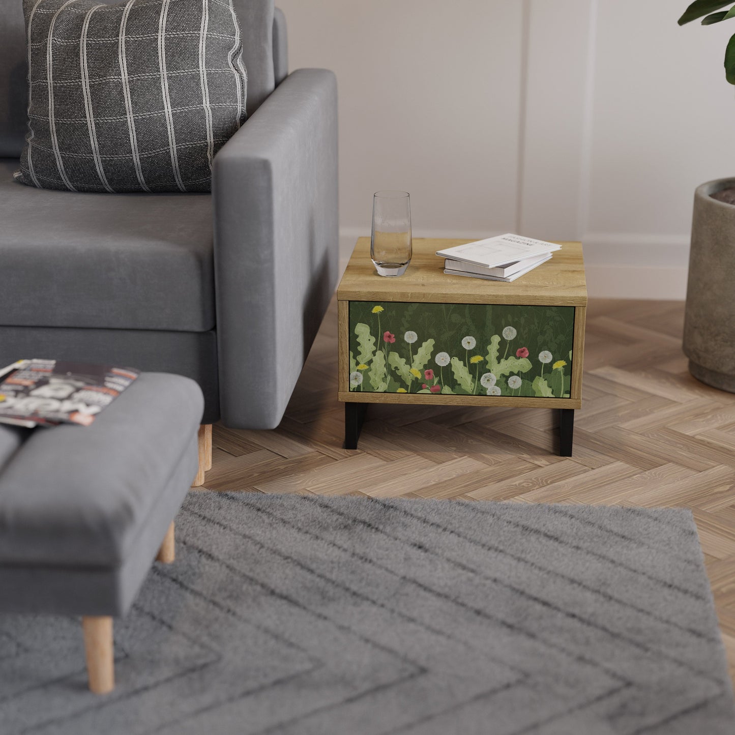 Comodino DANDELION AMUSE effetto rovere