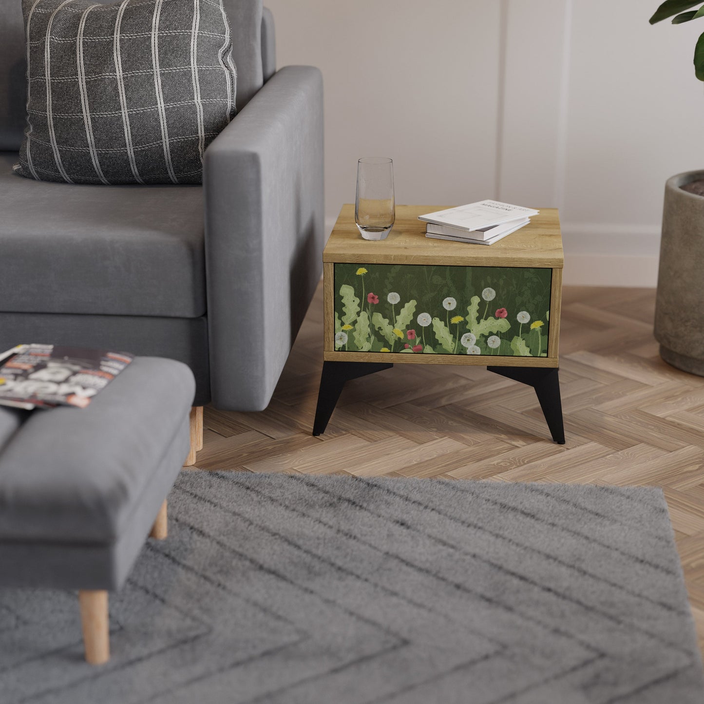 Comodino DANDELION AMUSE effetto rovere