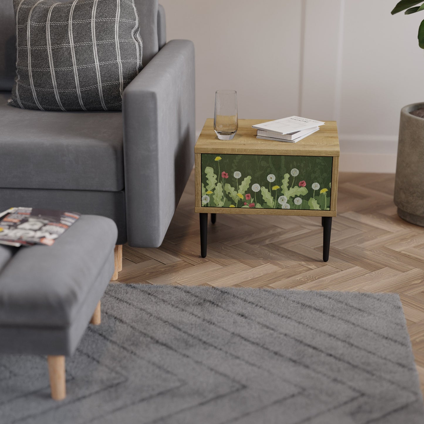 Comodino DANDELION AMUSE effetto rovere