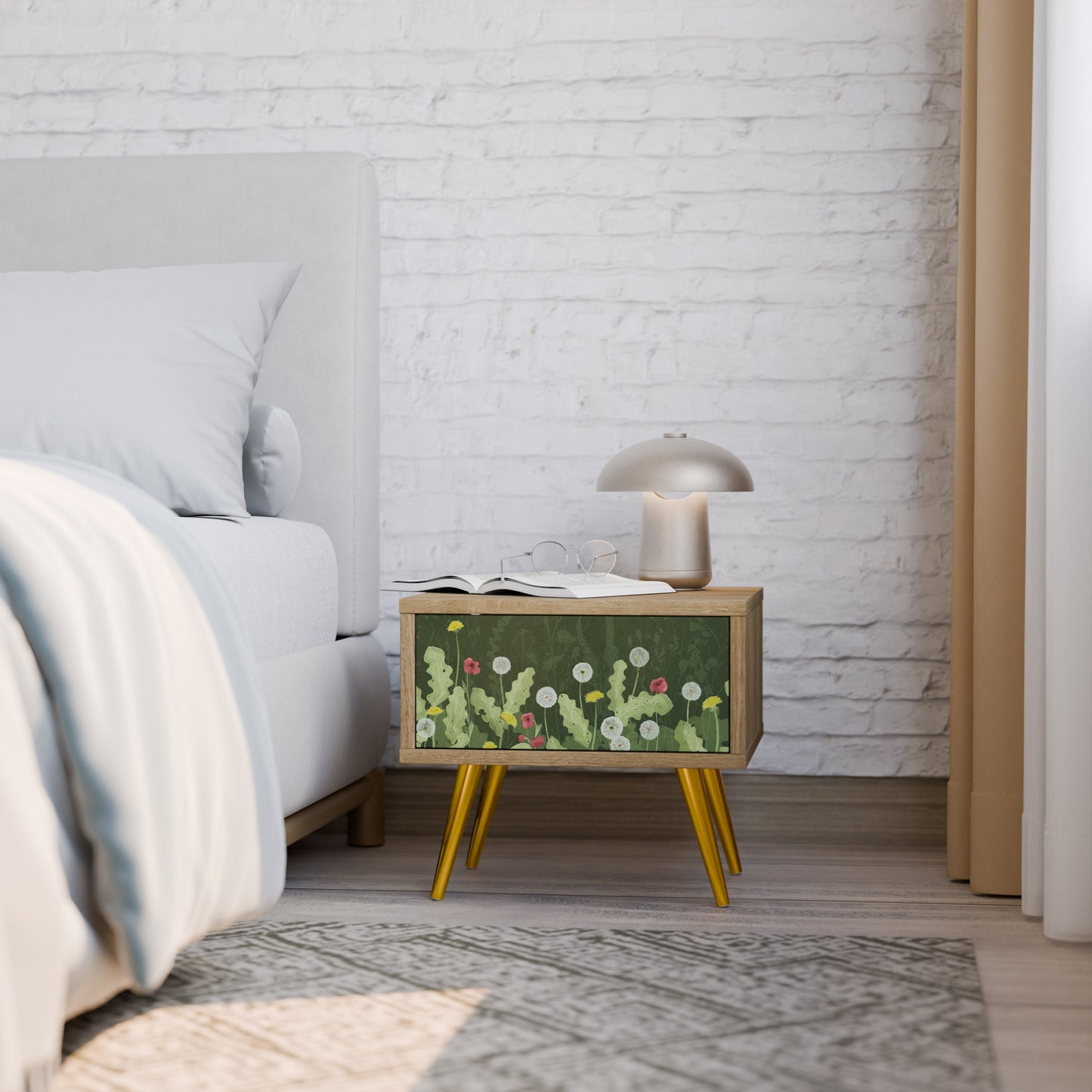 Comodino DANDELION AMUSE effetto rovere