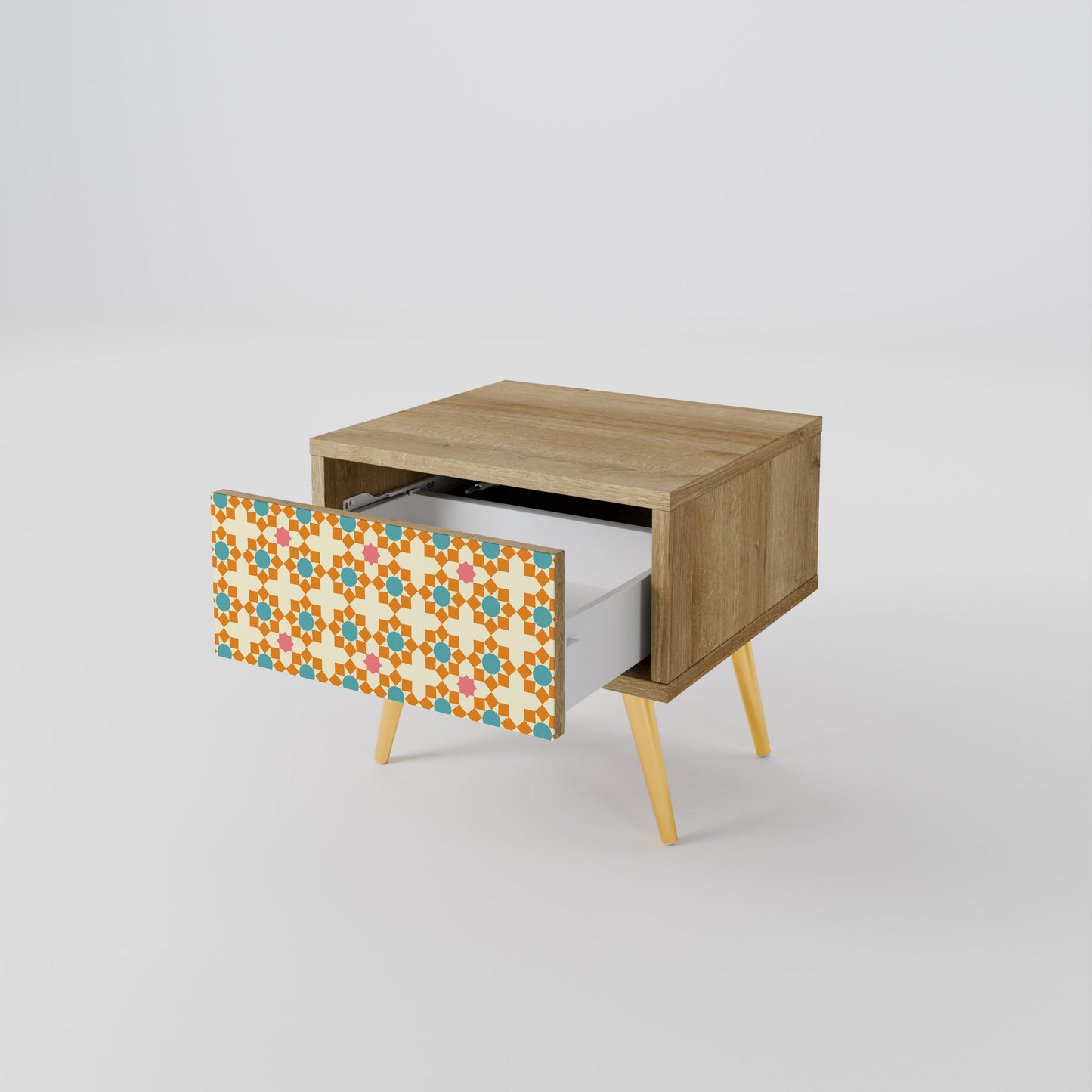Comodino FLORAL DECOR in effetto rovere