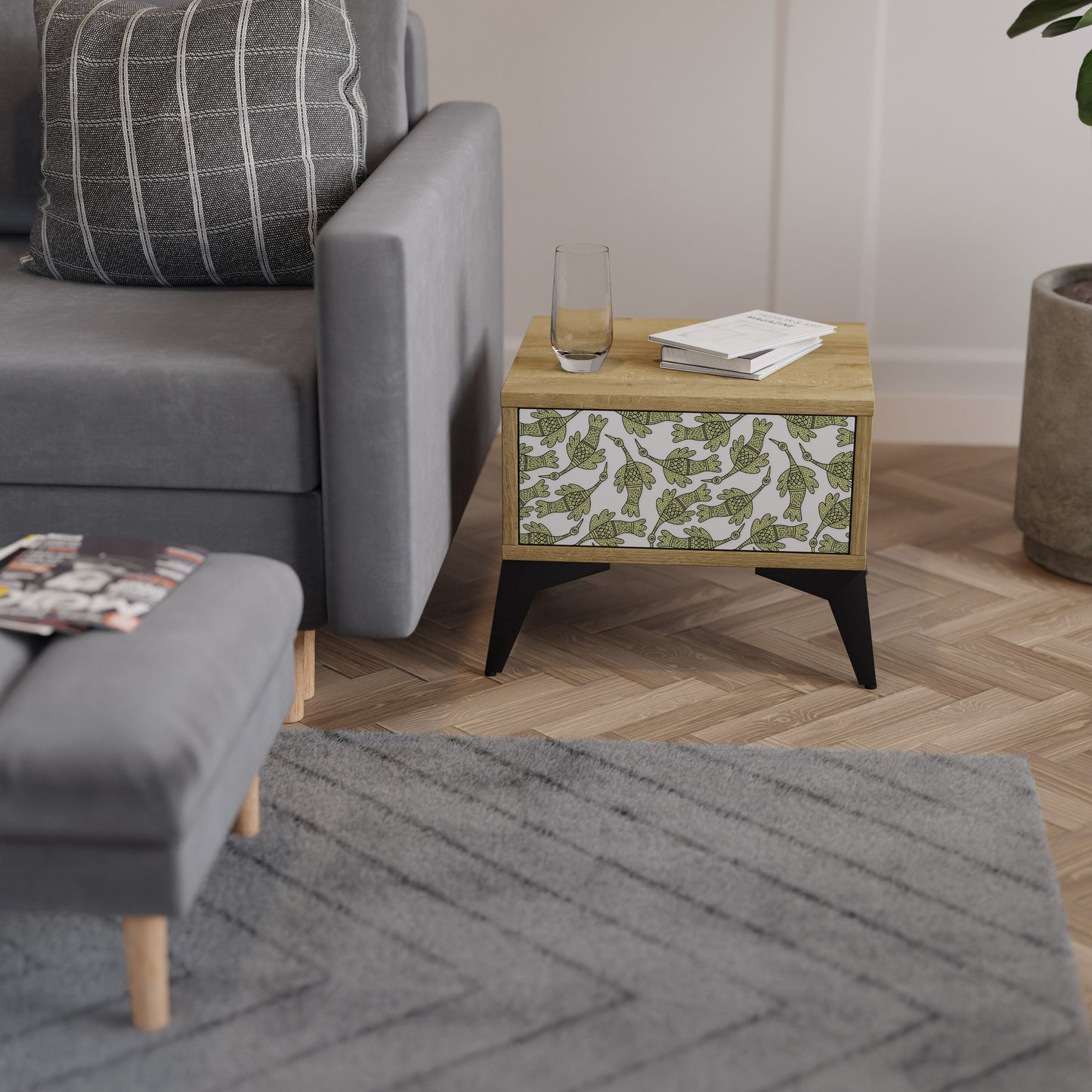 Comodino SEEDLING SONGBIRD in effetto rovere