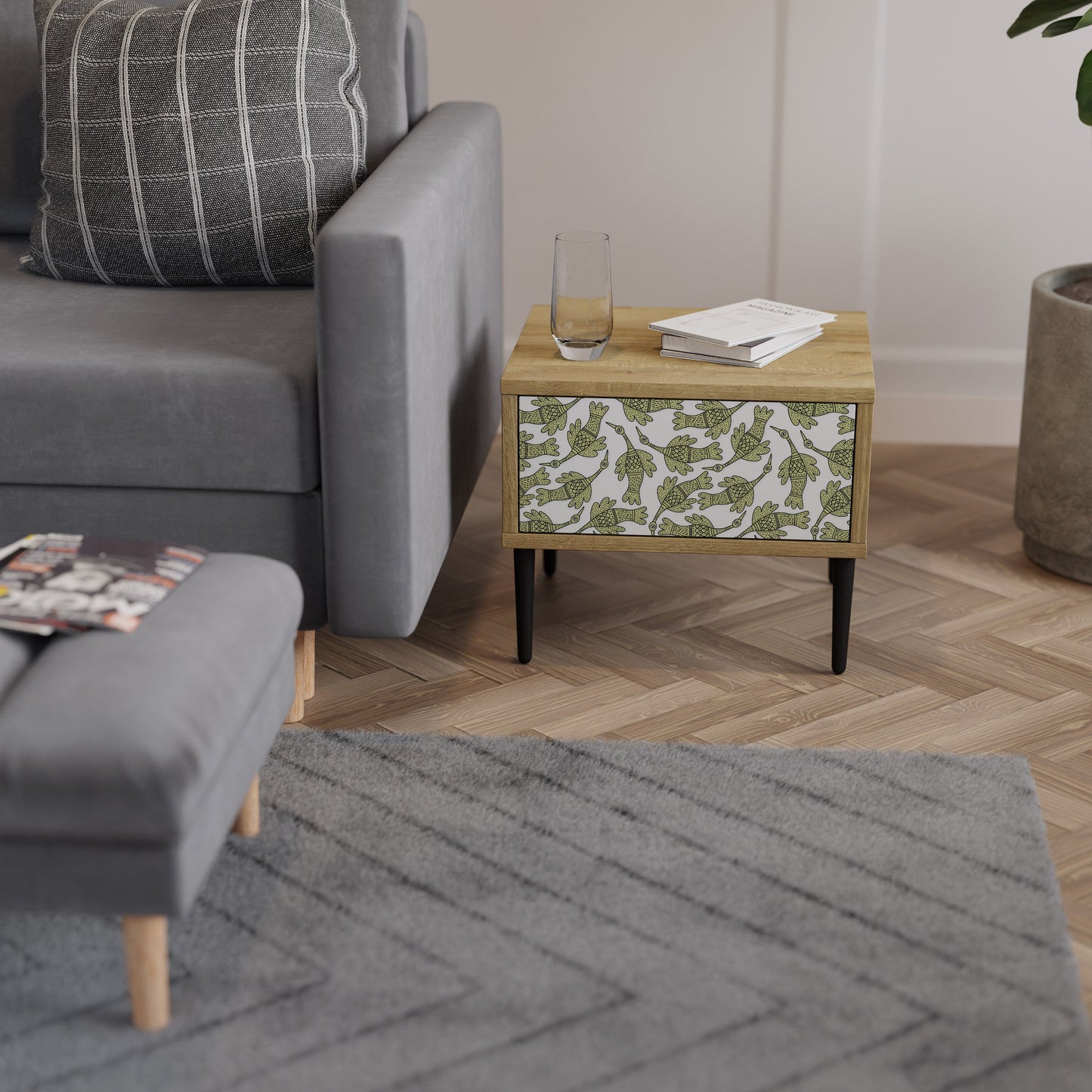 Comodino SEEDLING SONGBIRD in effetto rovere