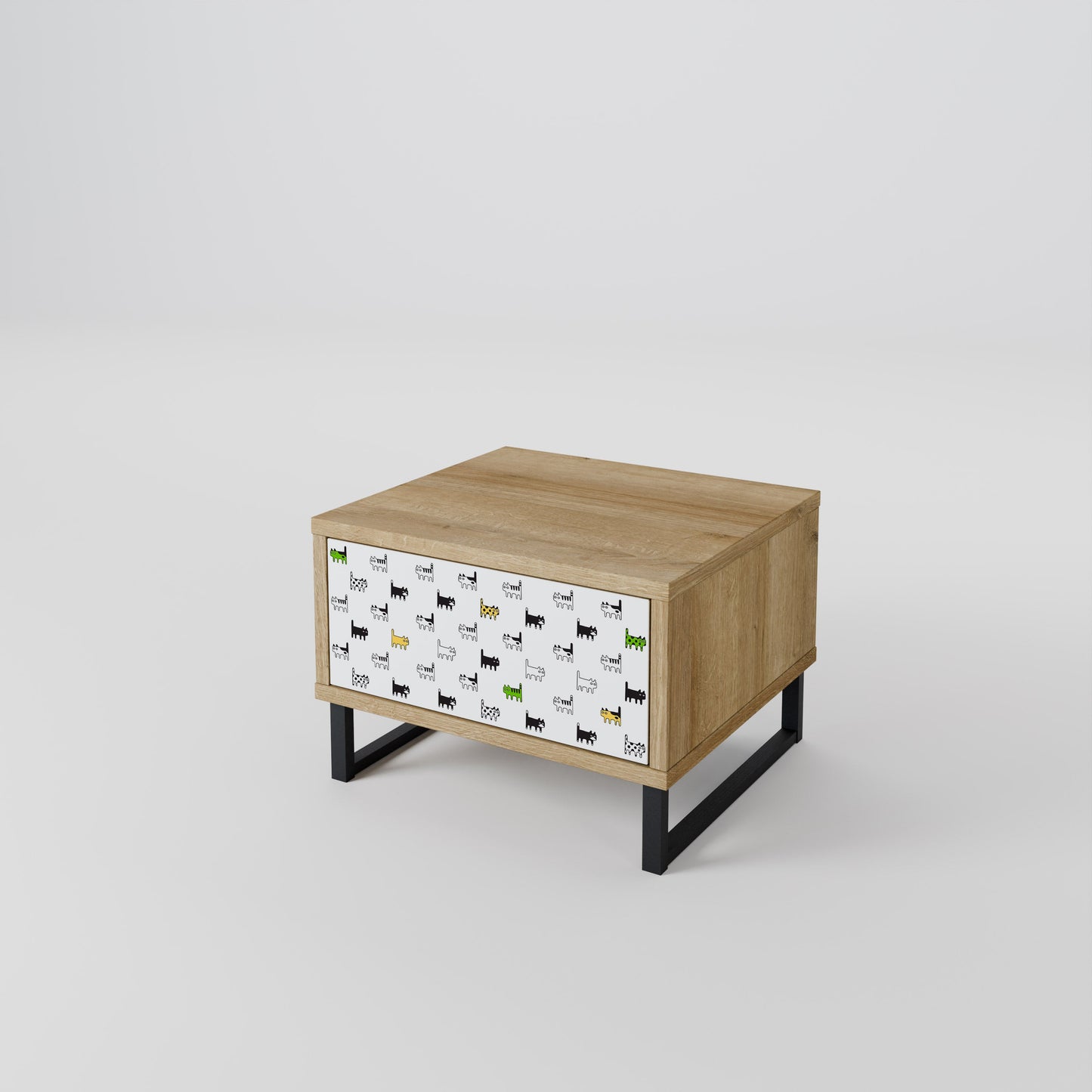 CATS COMPILATION Nightstand in Oak Effect