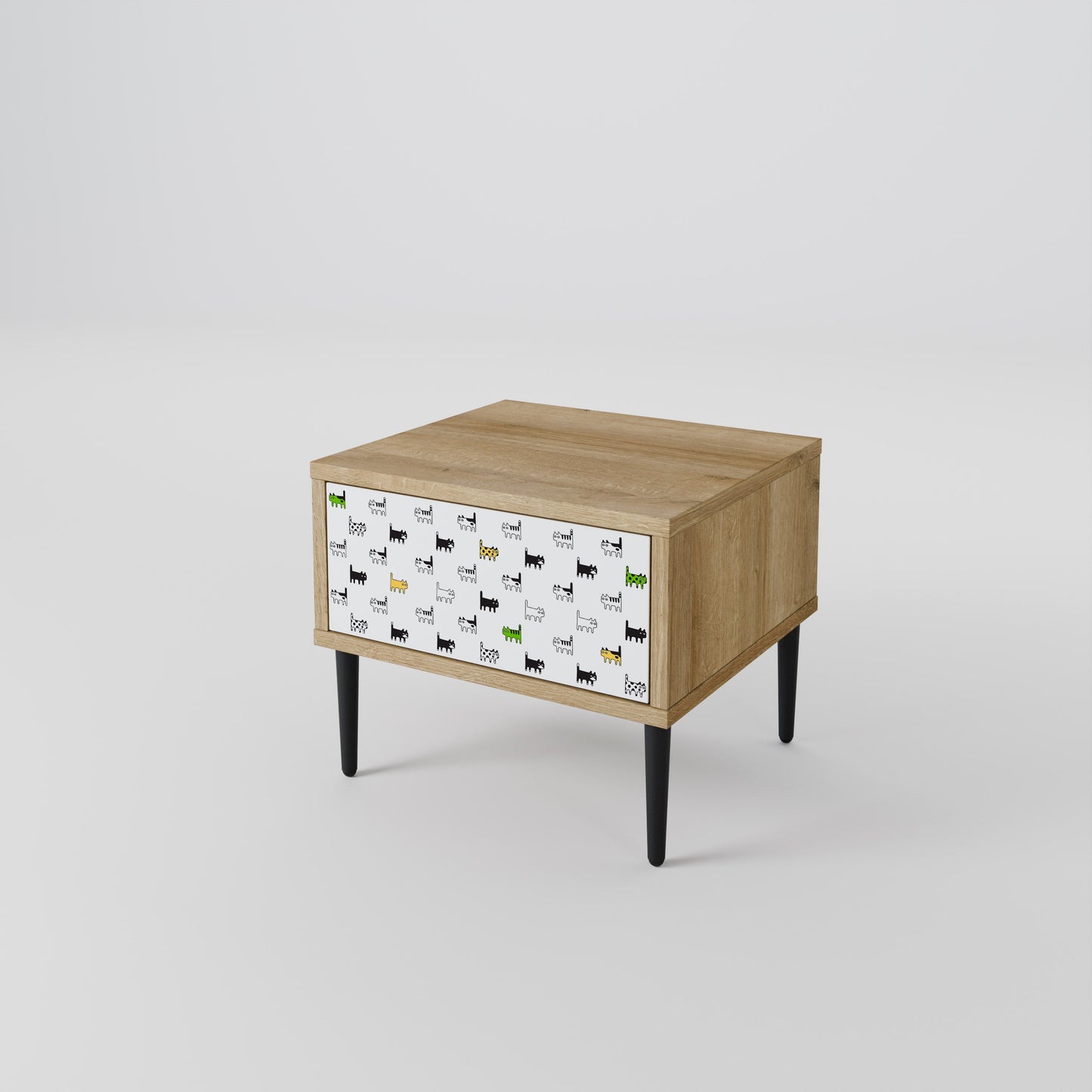 CATS COMPILATION Nightstand in Oak Effect