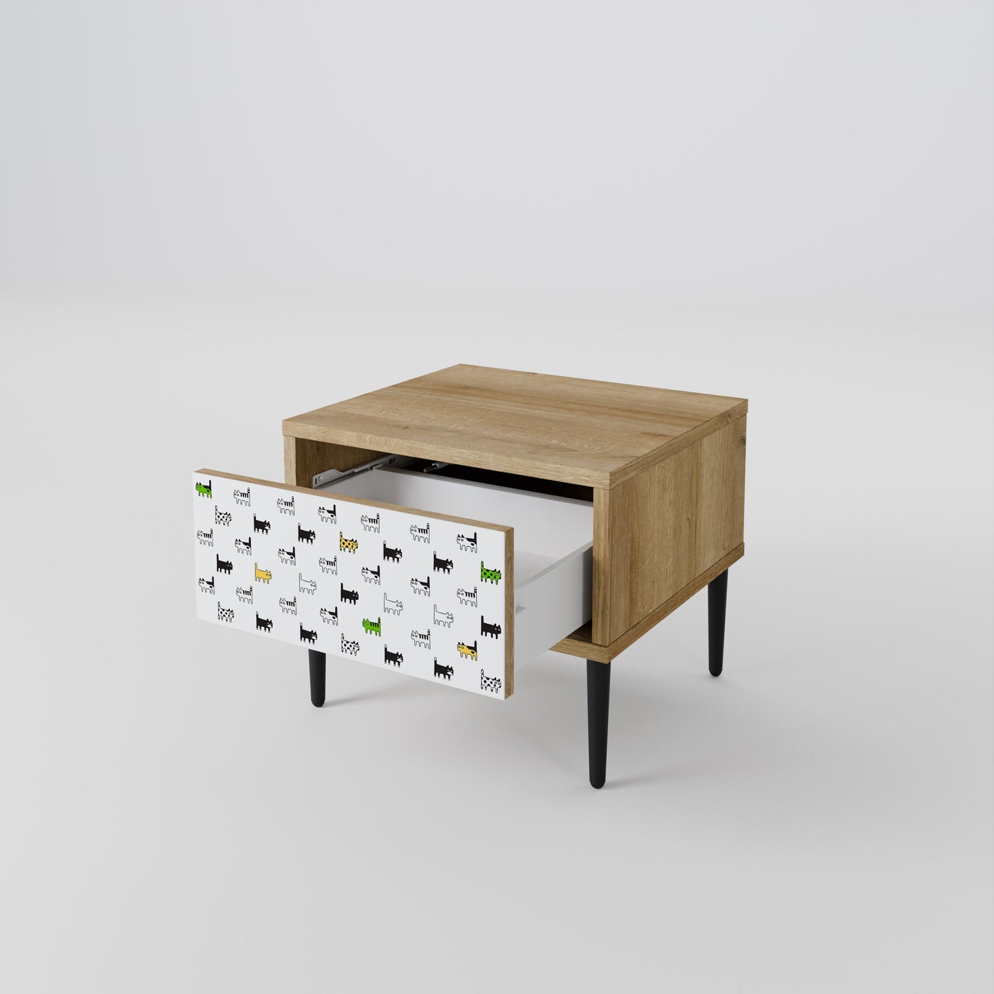 CATS COMPILATION Nightstand in Oak Effect