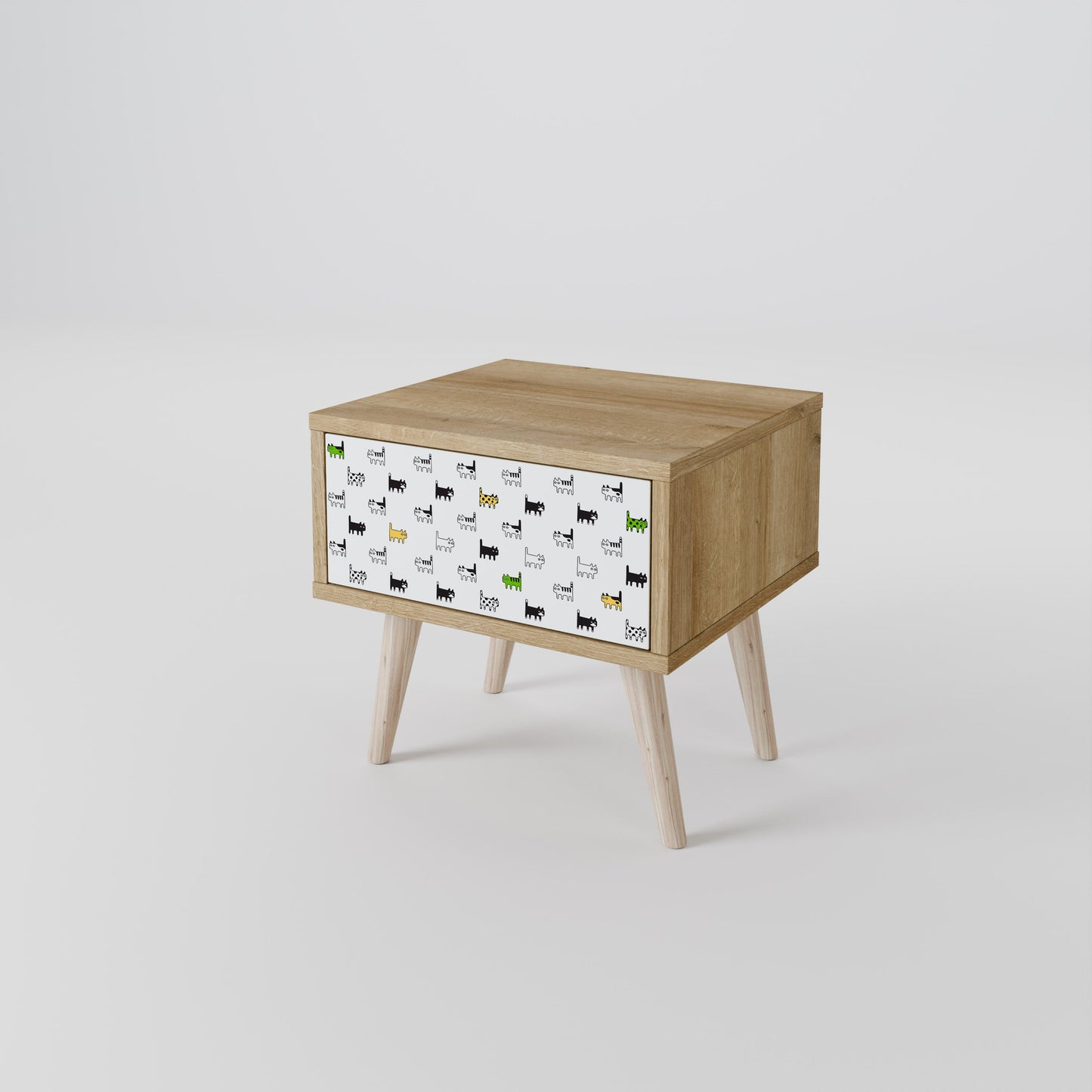 CATS COMPILATION Nightstand in Oak Effect