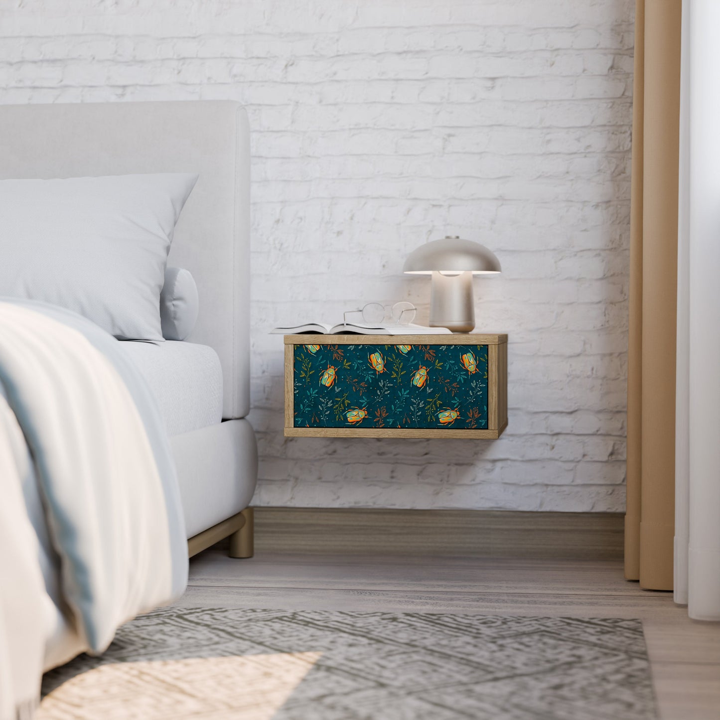 Comodino AUTUMN INSETTI in effetto rovere