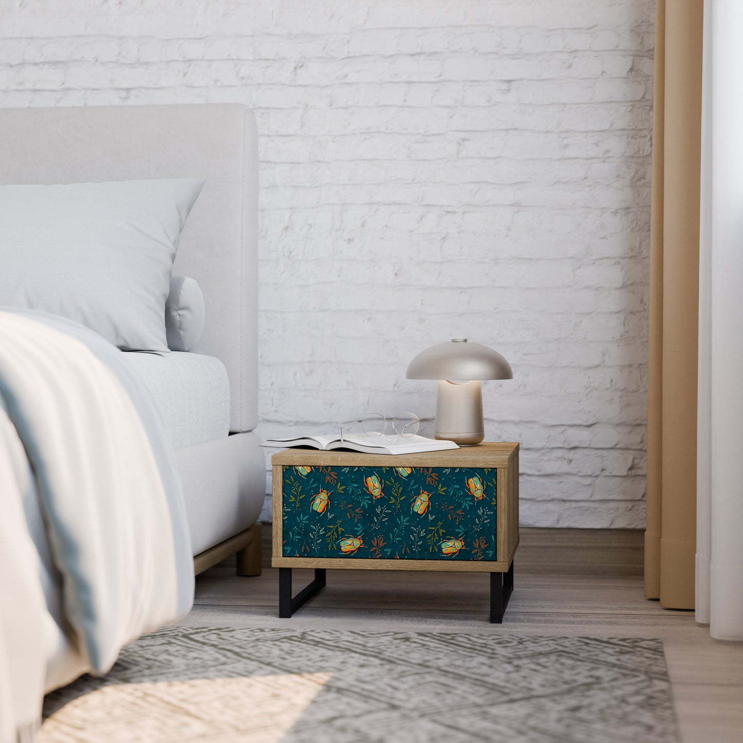 Comodino AUTUMN INSETTI in effetto rovere