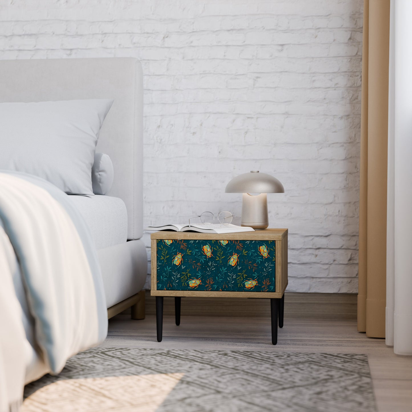 Comodino AUTUMN INSETTI in effetto rovere