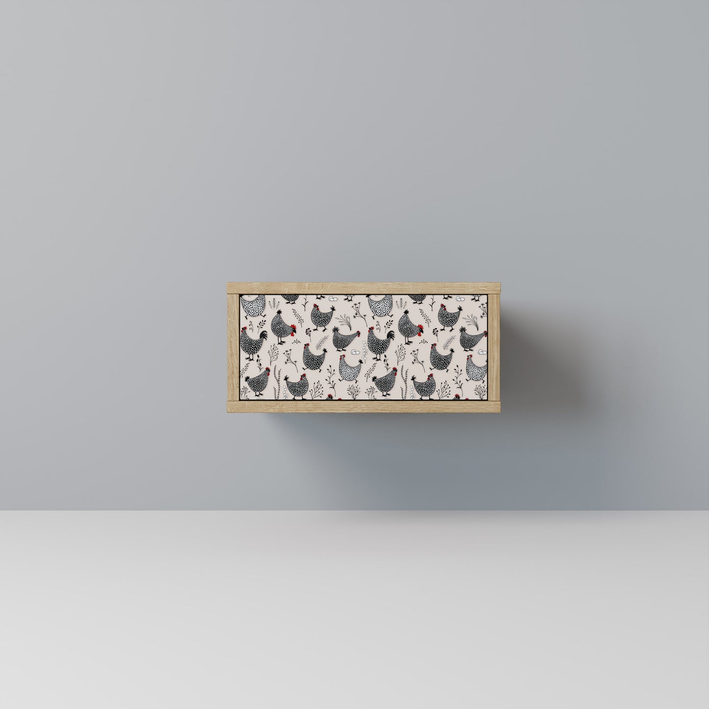 Comodino HAPPY HENS effetto rovere