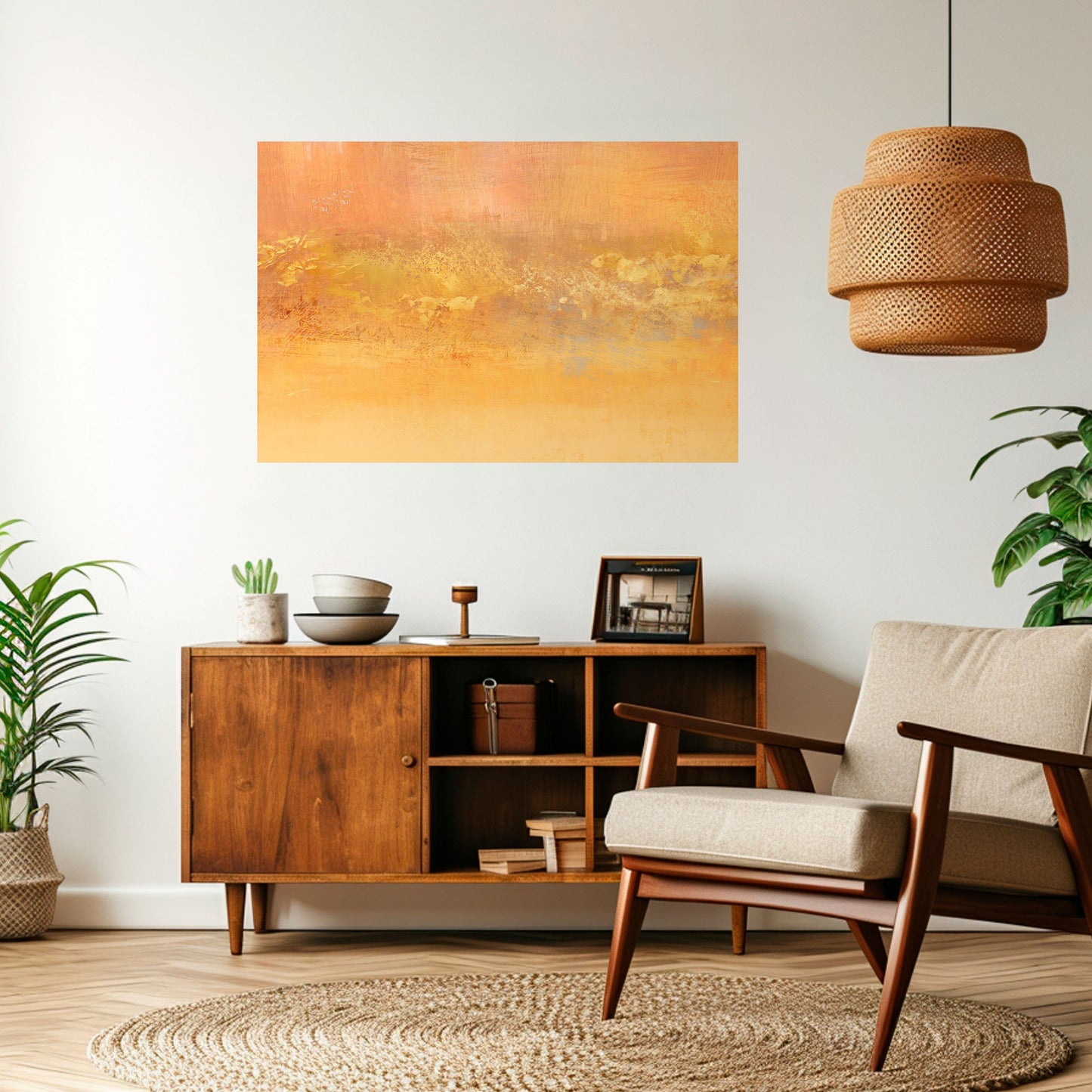 ORANGE IMPRESSION Peel and Stick Horizontal Poster