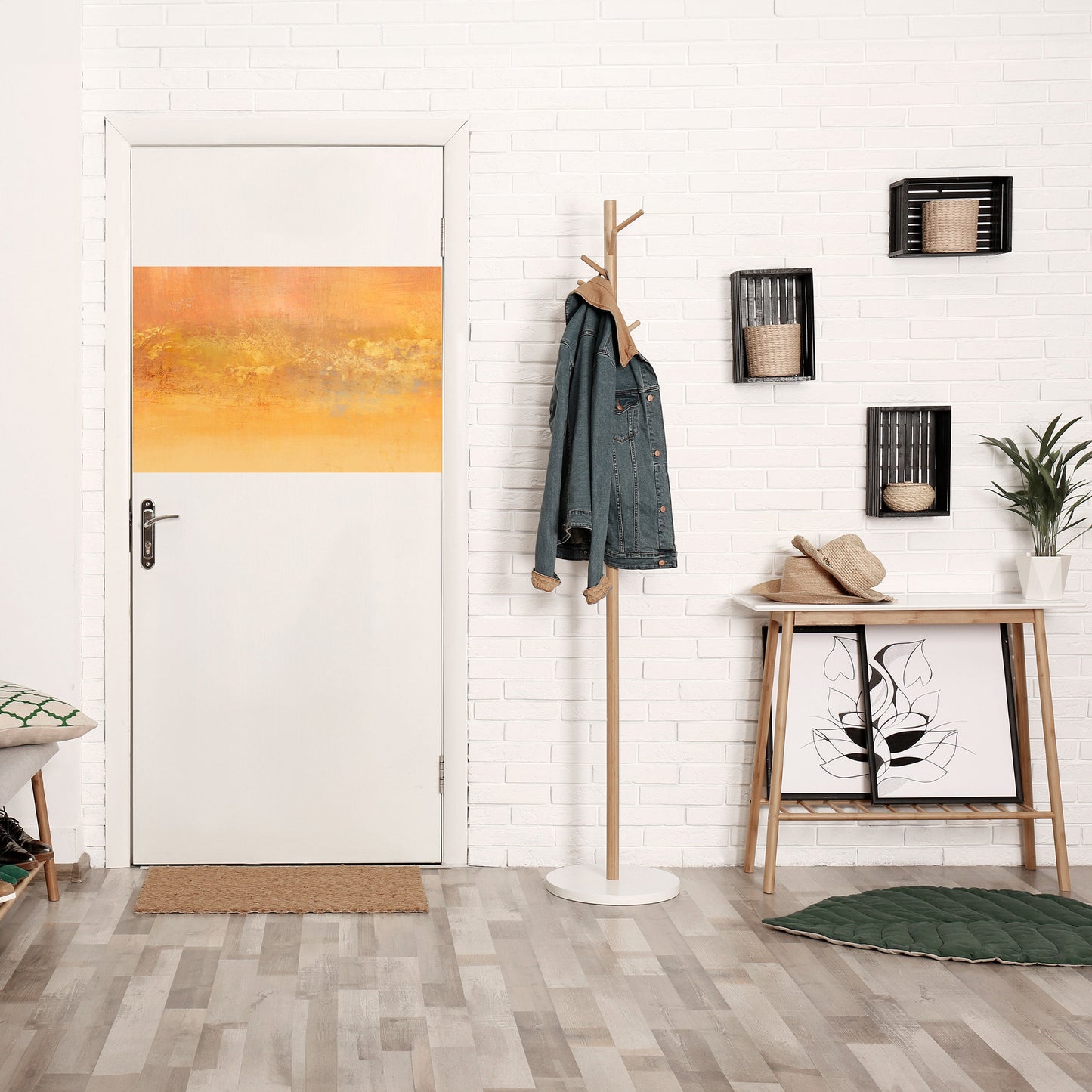 ORANGE IMPRESSION Peel and Stick Horizontal Poster