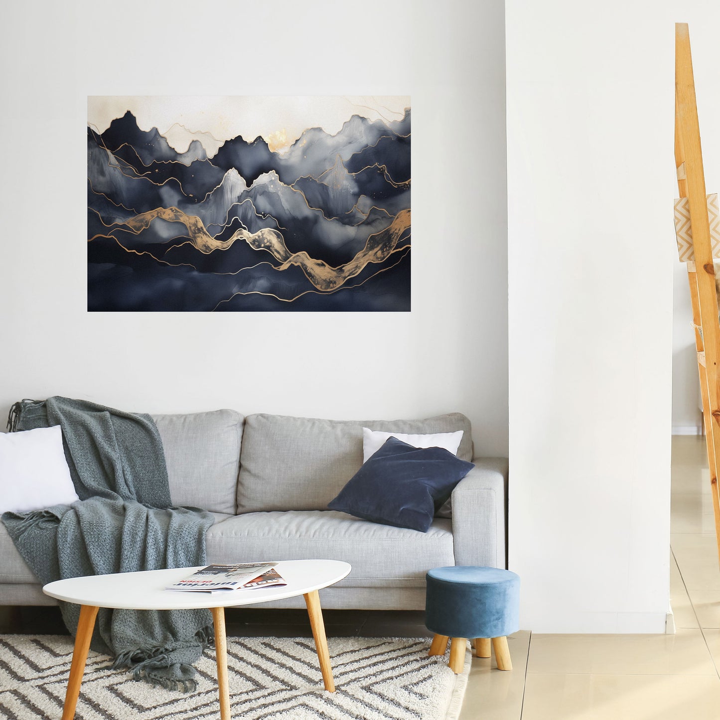 Poster orizzontale staccabile e attaccabile GOLDEN ALPINE BLISS