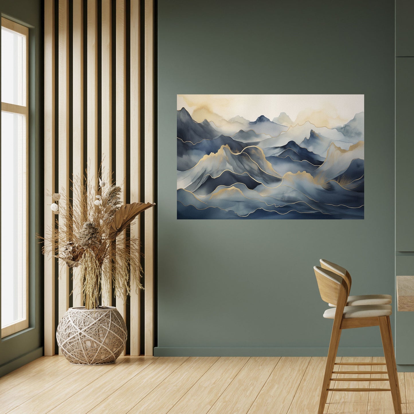 Poster orizzontale staccabile e attaccabile GOLDEN MOUNTAIN FOG